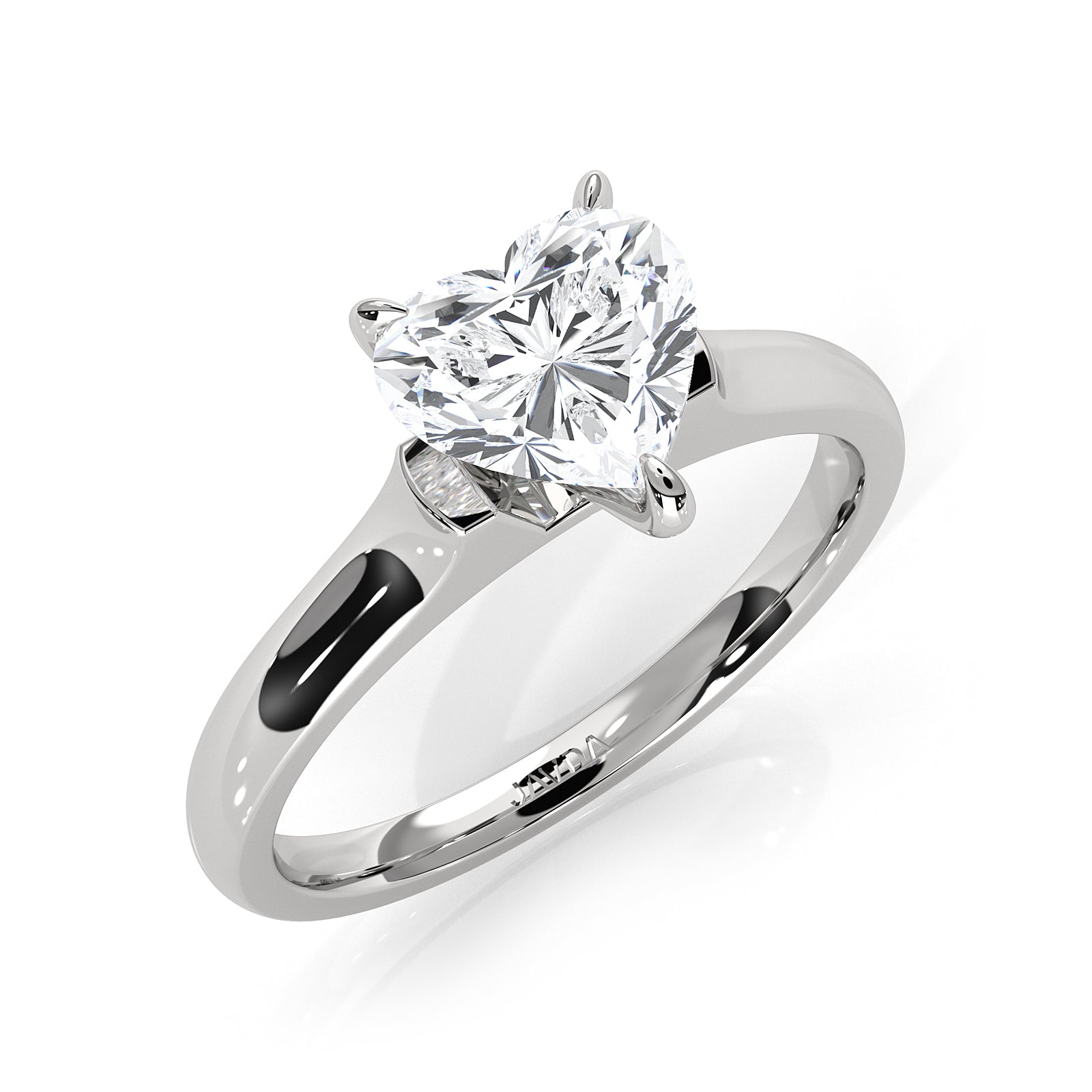 Lab Grown Diamond 4g Contour Dome Solitaire Engagement 3mm Ring IGI Certified 1.00 Ctw.