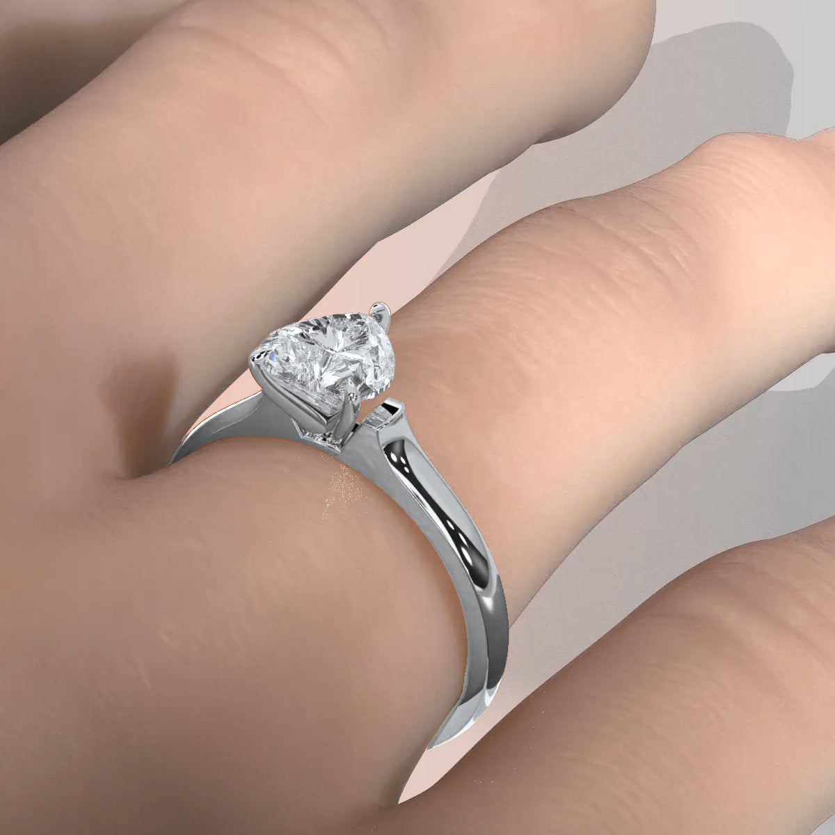 Lab Grown Diamond 4g Contour Dome Solitaire Engagement 3mm Ring IGI Certified 1.00 Ctw.