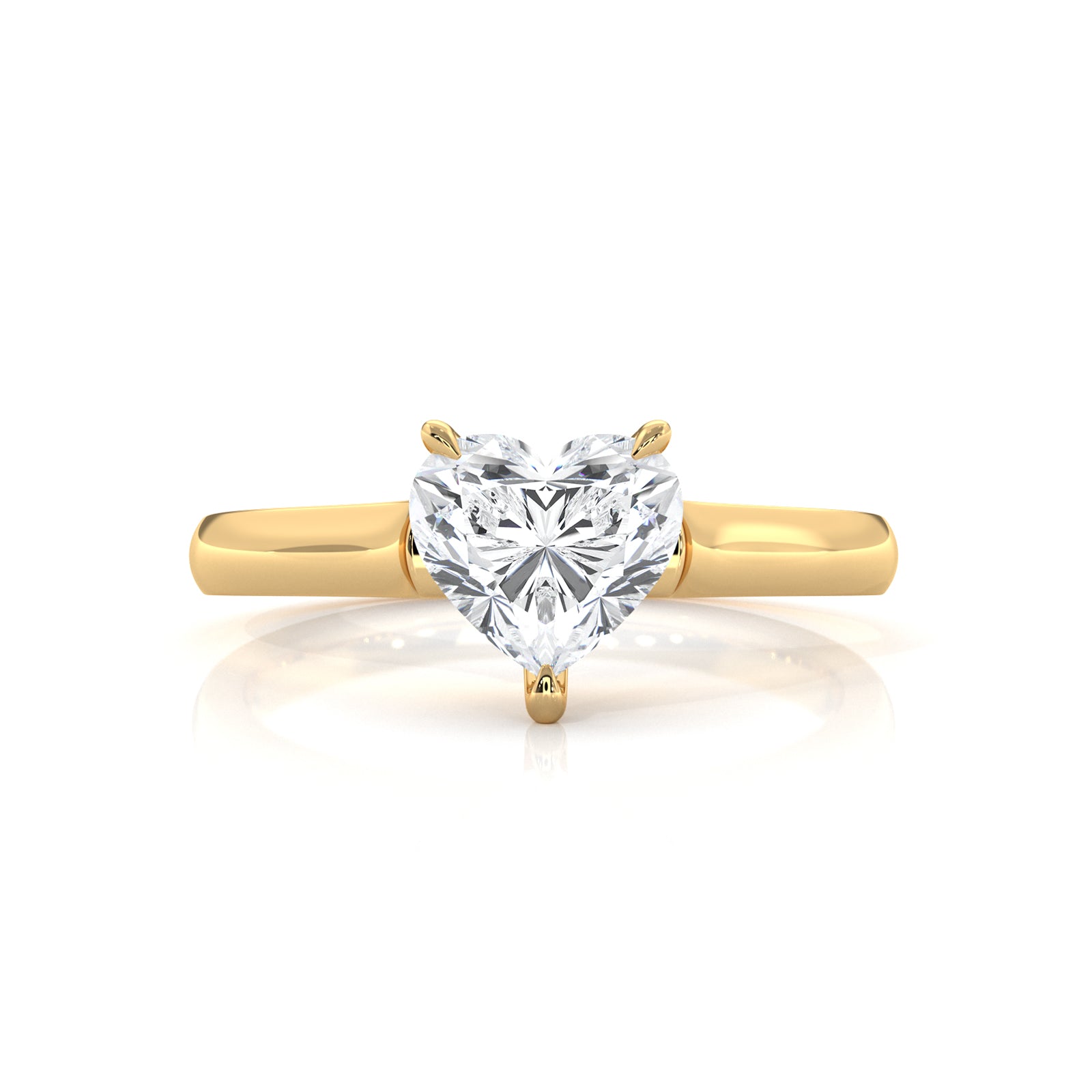 Lab Grown Diamond 4g Contour Dome Solitaire Engagement 3mm Ring IGI Certified 1.00 Ctw.