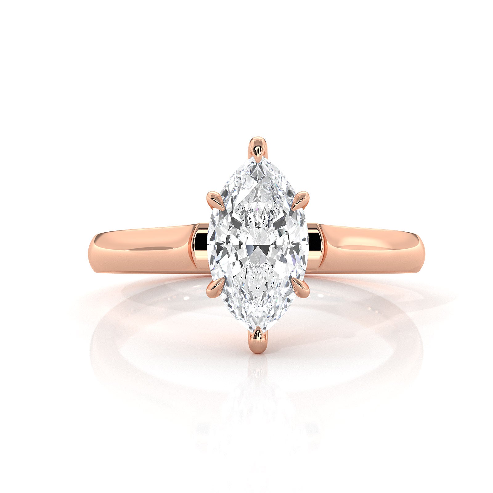Lab Grown Diamond 4g Contour Dome Solitaire Engagement 3mm Ring IGI Certified 1.00 Ctw.