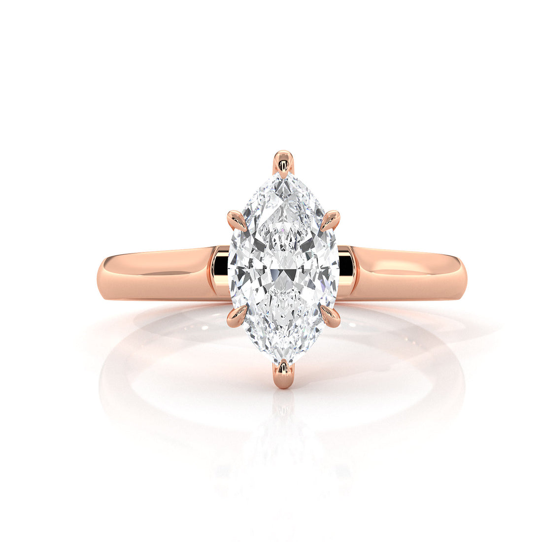 Lab Grown Diamond 4g Contour Dome Solitaire Engagement 3mm Ring IGI Certified 1.00 Ctw.