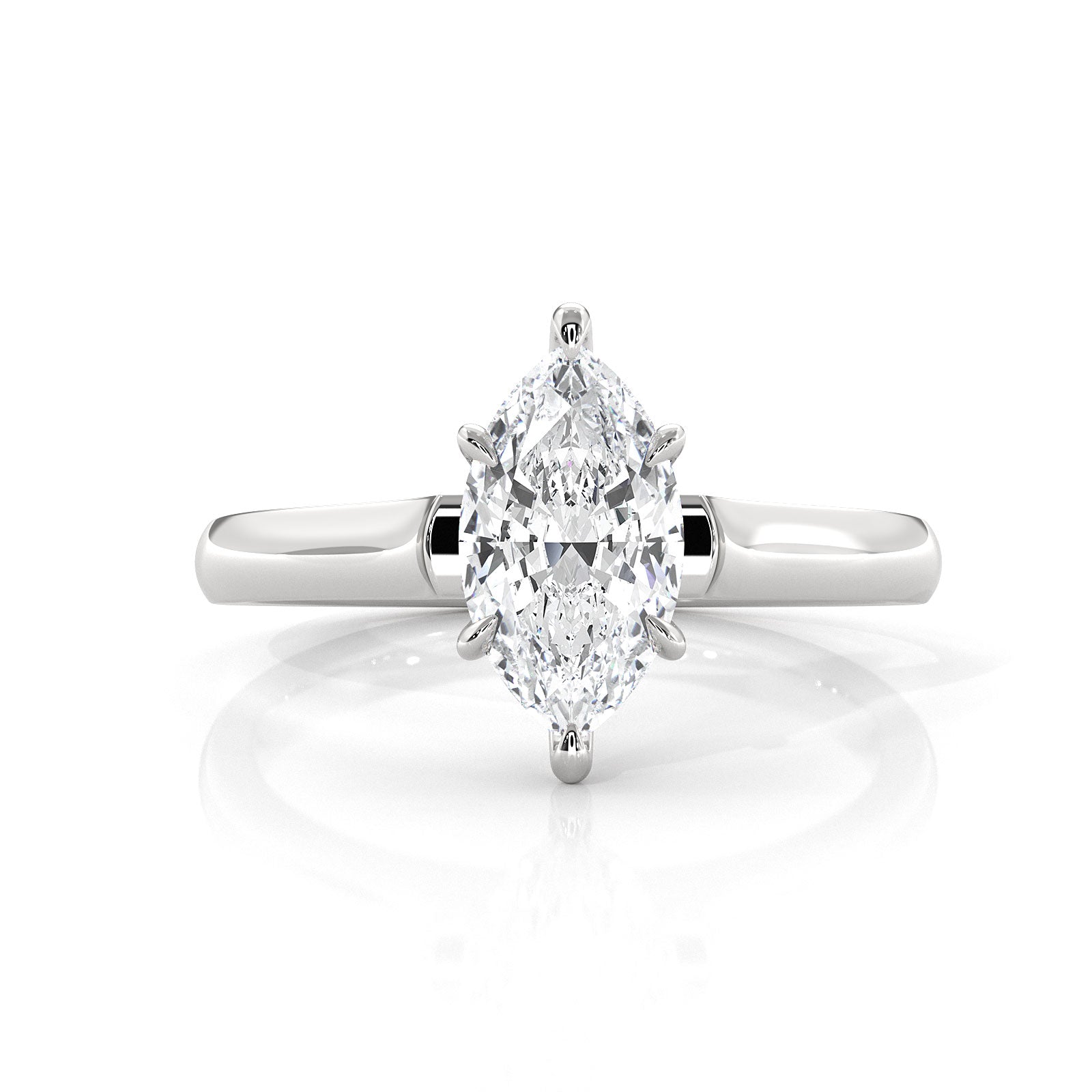 Lab Grown Diamond 4g Contour Dome Solitaire Engagement 3mm Ring IGI Certified 1.00 Ctw.