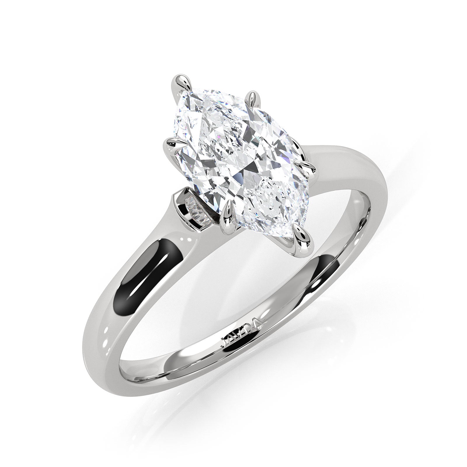 Lab Grown Diamond 4g Contour Dome Solitaire Engagement 3mm Ring IGI Certified 1.00 Ctw.