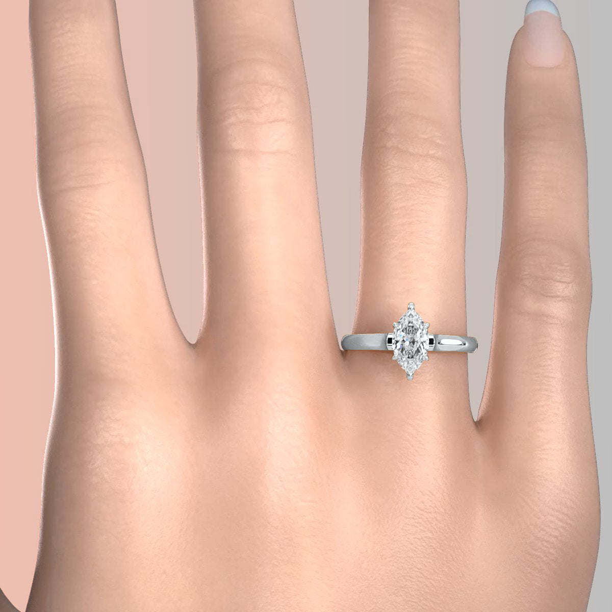 Lab Grown Diamond 4g Contour Dome Solitaire Engagement 3mm Ring IGI Certified 1.00 Ctw.