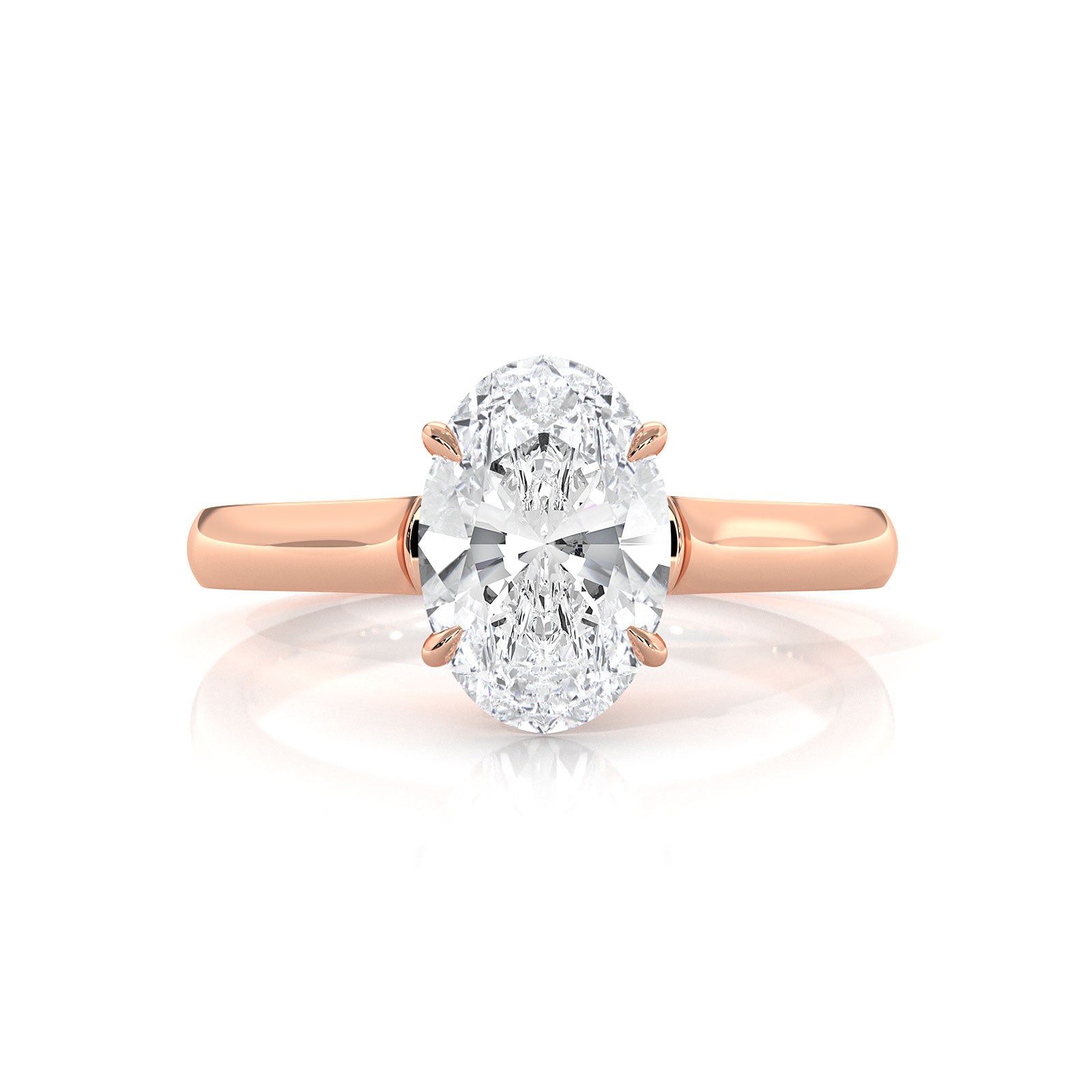 Lab Grown Diamond 4g Contour Dome Solitaire Engagement 3mm Ring IGI Certified 1.00 Ctw.