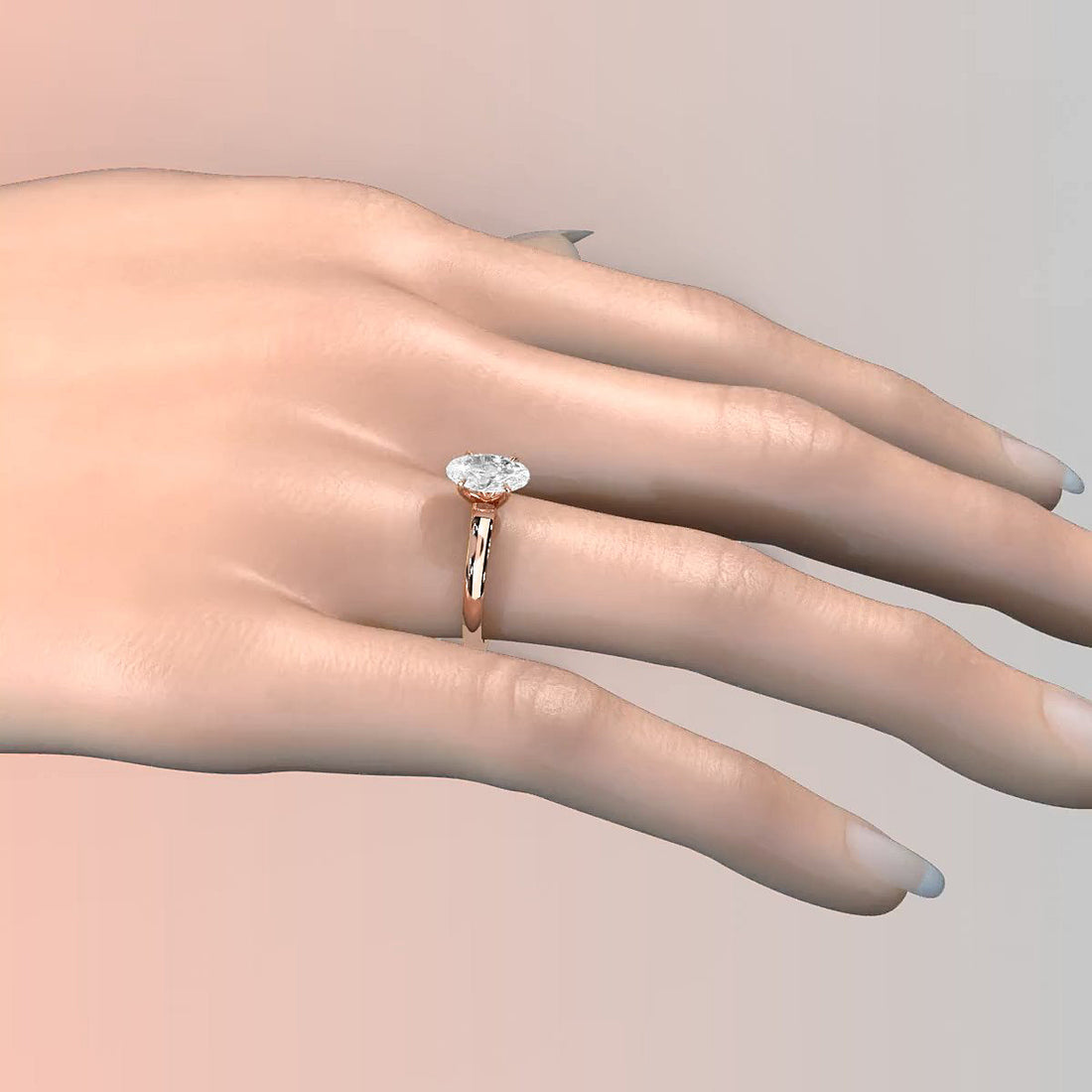 Lab Grown Diamond 4g Contour Dome Solitaire Engagement 3mm Ring IGI Certified 1.00 Ctw.