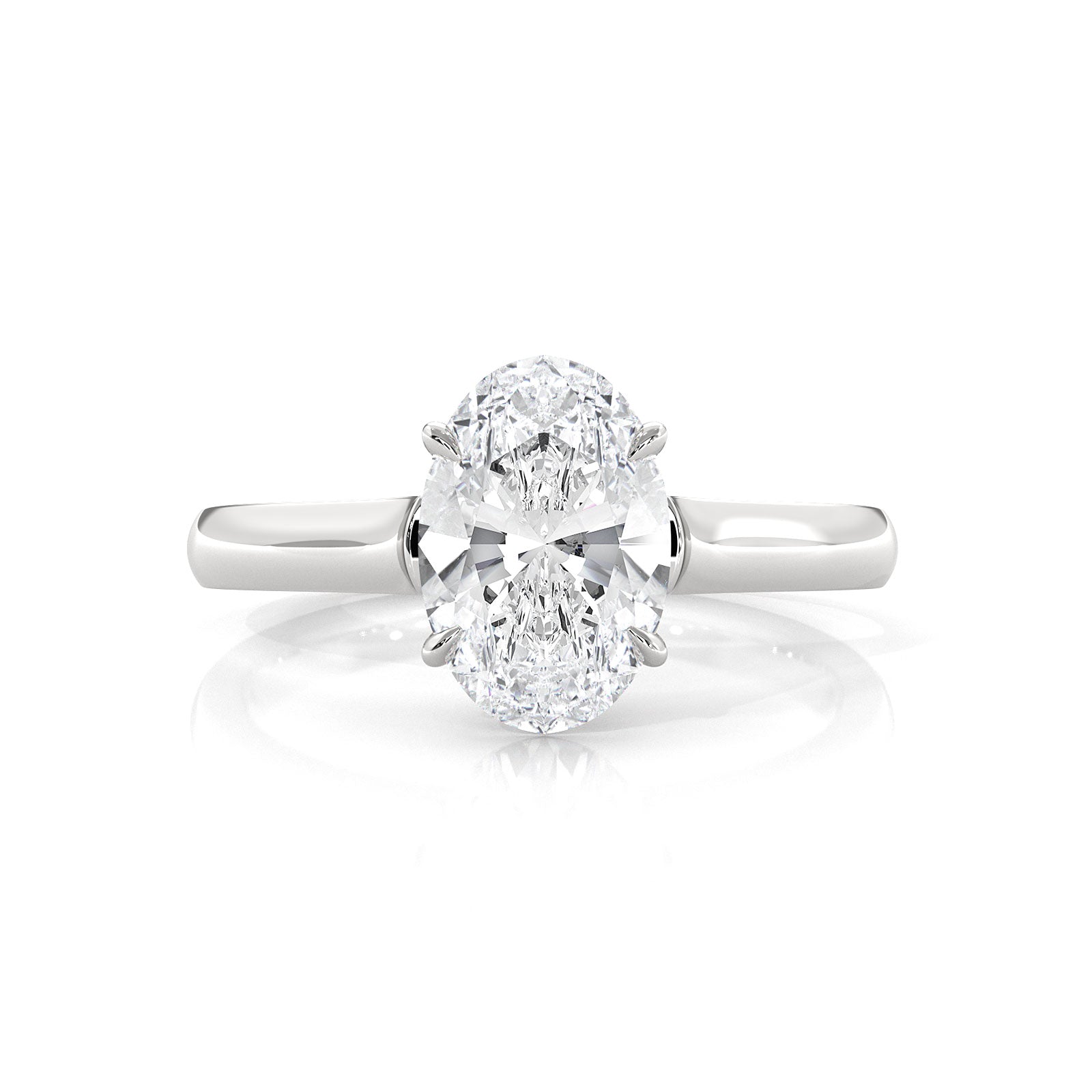Lab Grown Diamond 4g Contour Dome Solitaire Engagement 3mm Ring IGI Certified 1.00 Ctw.