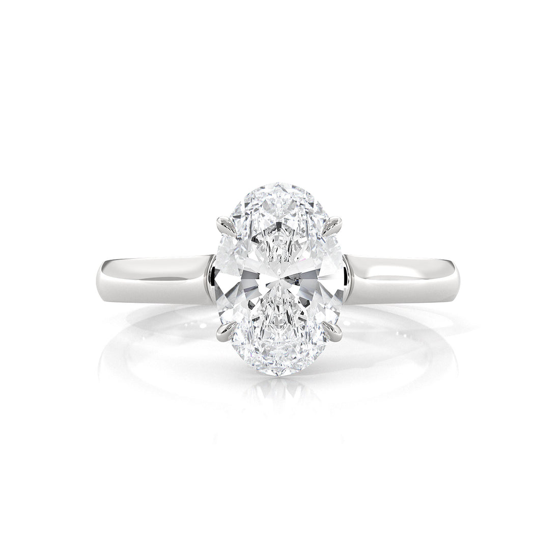 Lab Grown Diamond 4g Contour Dome Solitaire Engagement 3mm Ring IGI Certified 1.00 Ctw.