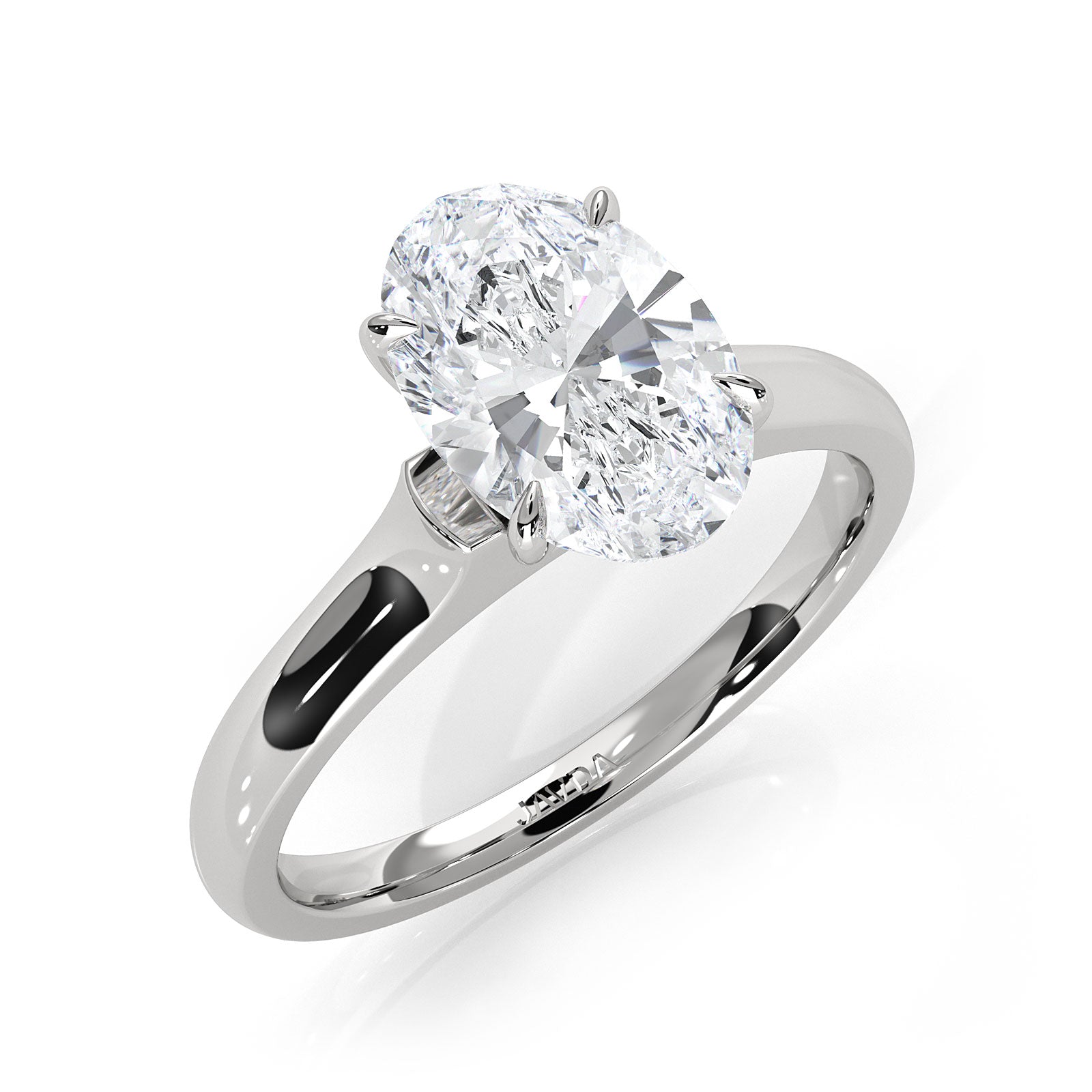 Lab Grown Diamond 4g Contour Dome Solitaire Engagement 3mm Ring IGI Certified 1.00 Ctw.