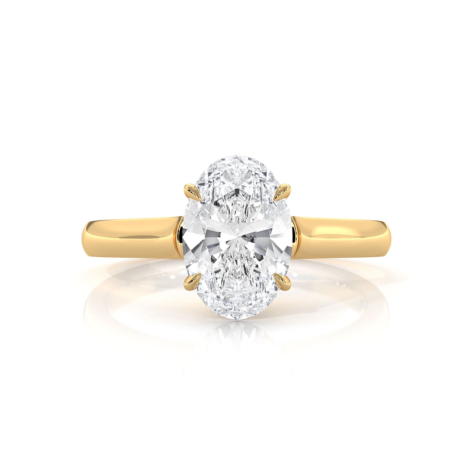 Lab Grown Diamond 4g Contour Dome Solitaire Engagement 3mm Ring IGI Certified 1.00 Ctw.