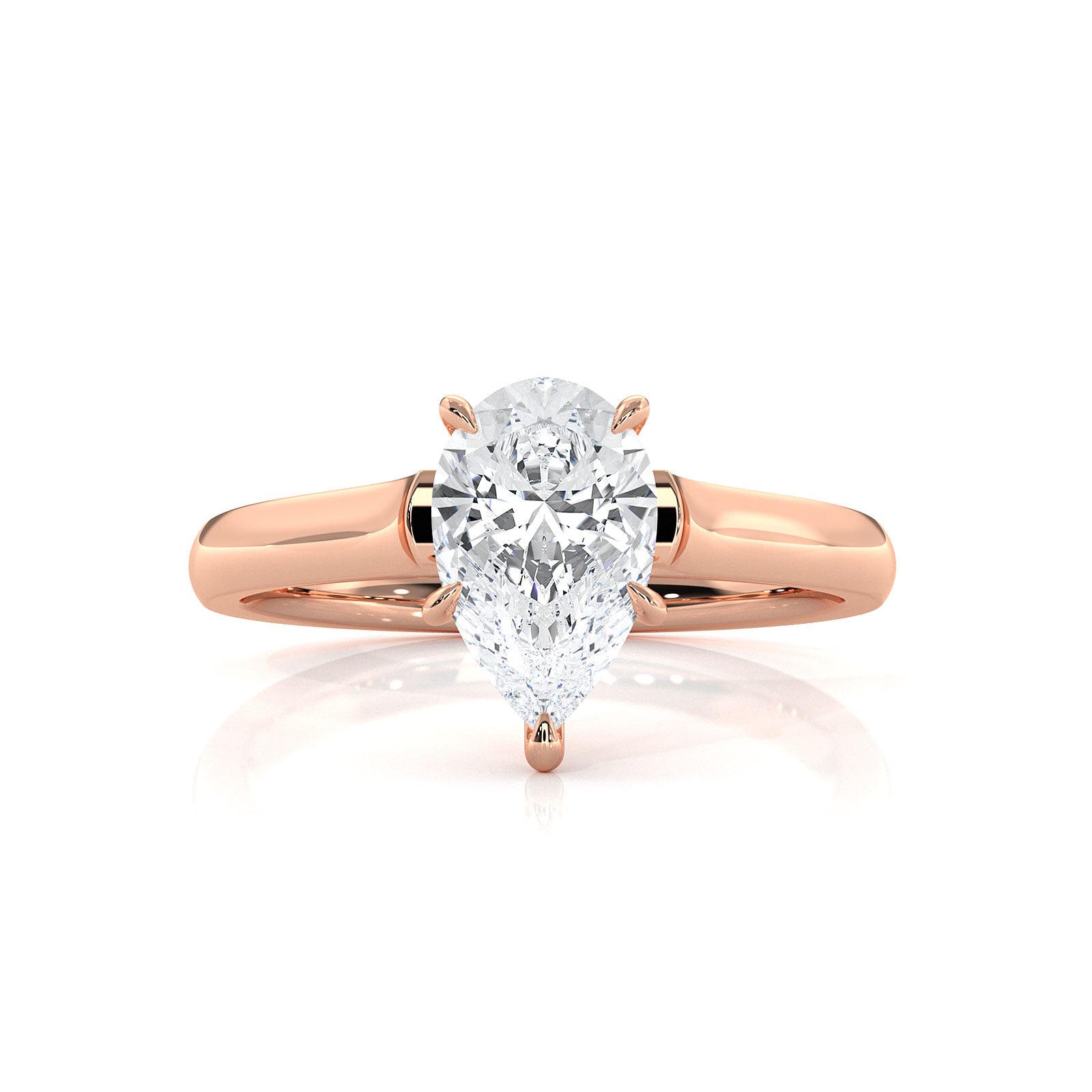 Lab Grown Diamond 4g Contour Dome Solitaire Engagement 3mm Ring IGI Certified 1.00 Ctw.