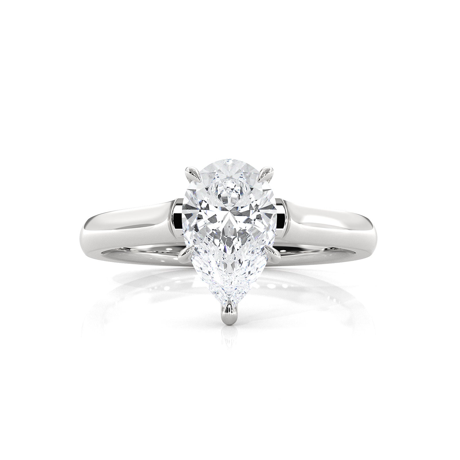 Lab Grown Diamond 4g Contour Dome Solitaire Engagement 3mm Ring IGI Certified 1.00 Ctw.
