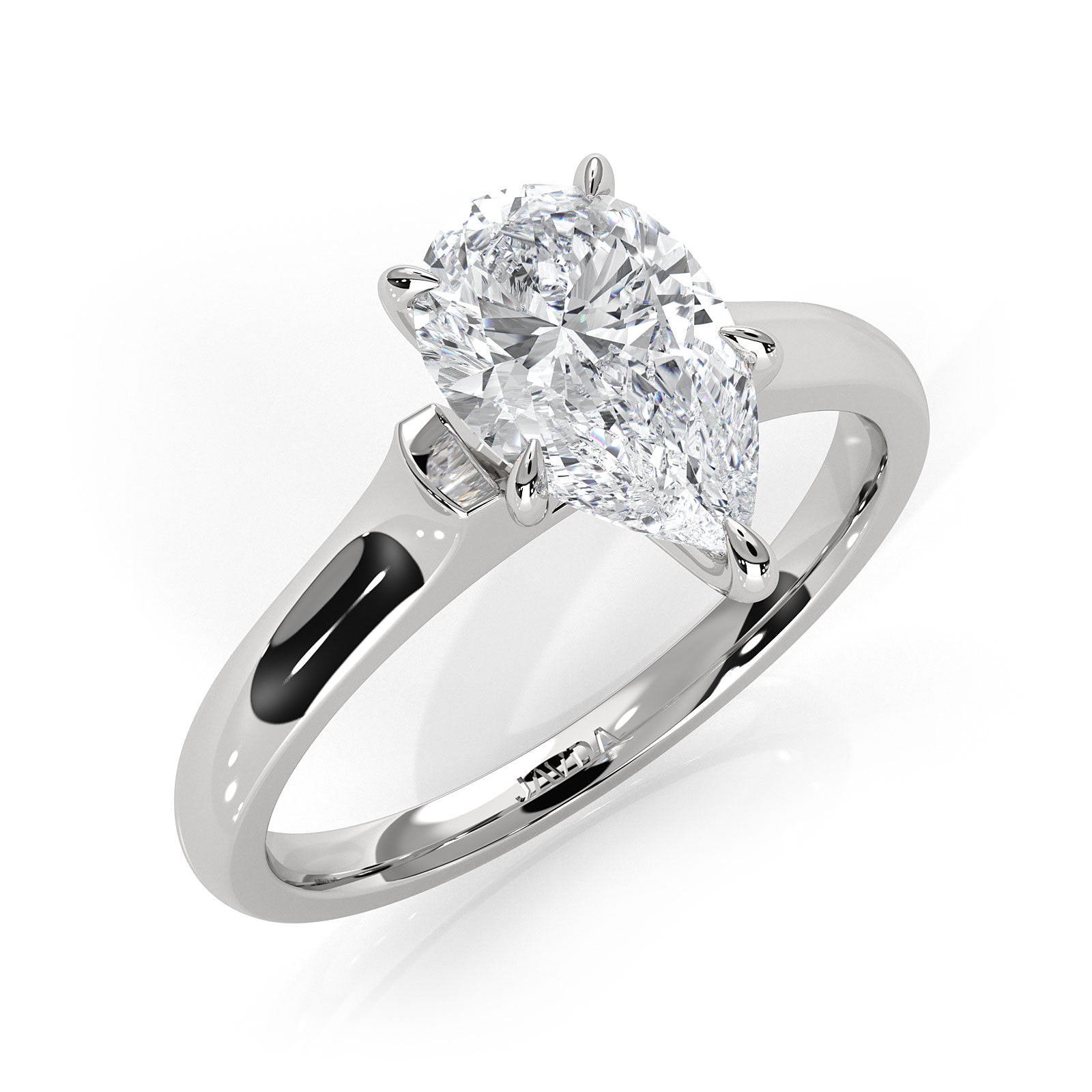 Lab Grown Diamond 4g Contour Dome Solitaire Engagement 3mm Ring IGI Certified 1.00 Ctw.