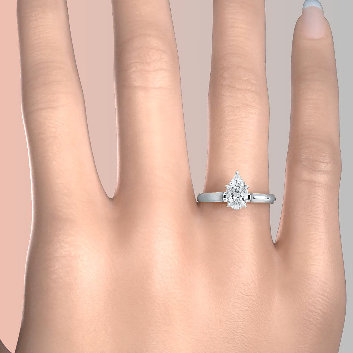 Lab Grown Diamond 4g Contour Dome Solitaire Engagement 3mm Ring IGI Certified 1.00 Ctw.