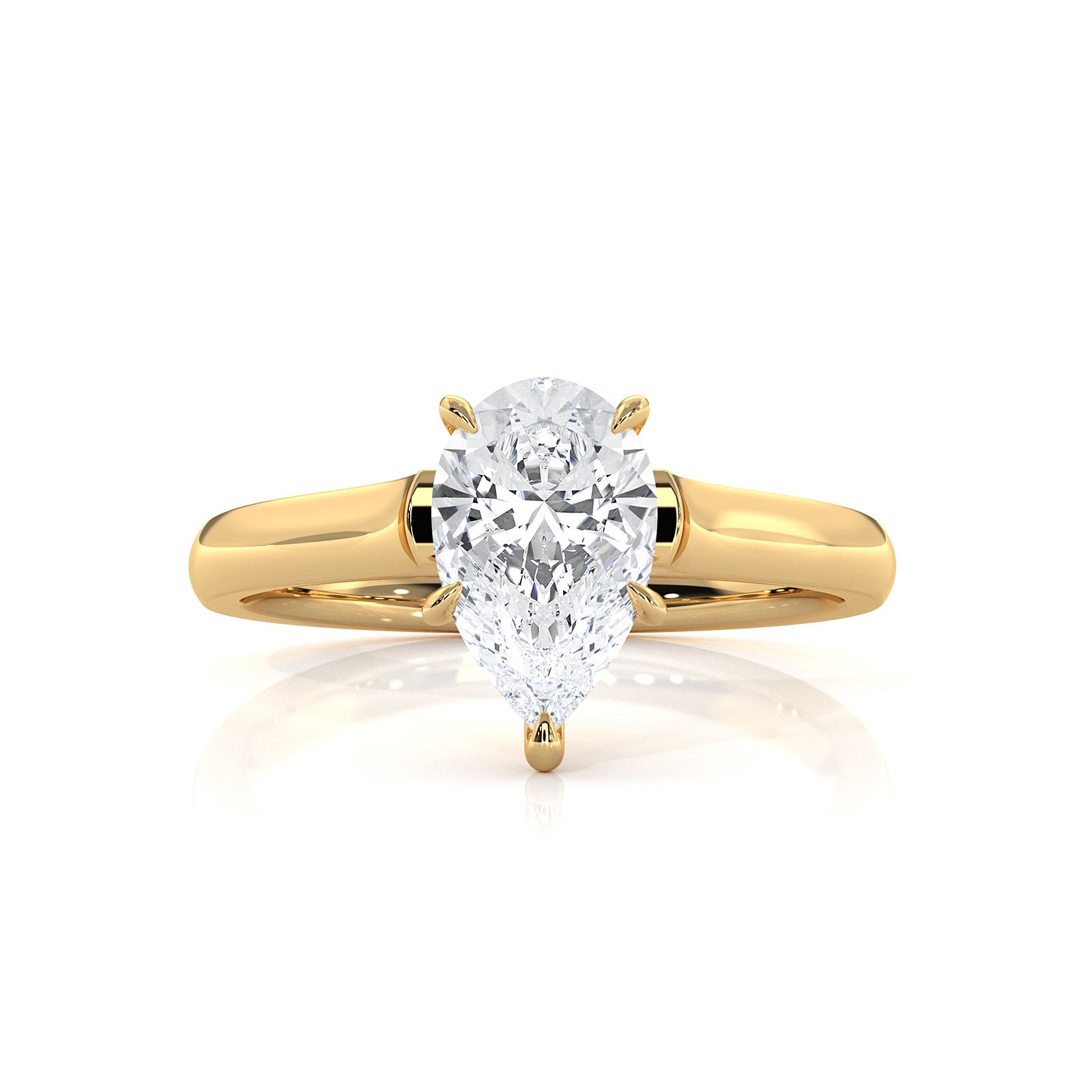 Lab Grown Diamond 4g Contour Dome Solitaire Engagement 3mm Ring IGI Certified 1.00 Ctw.