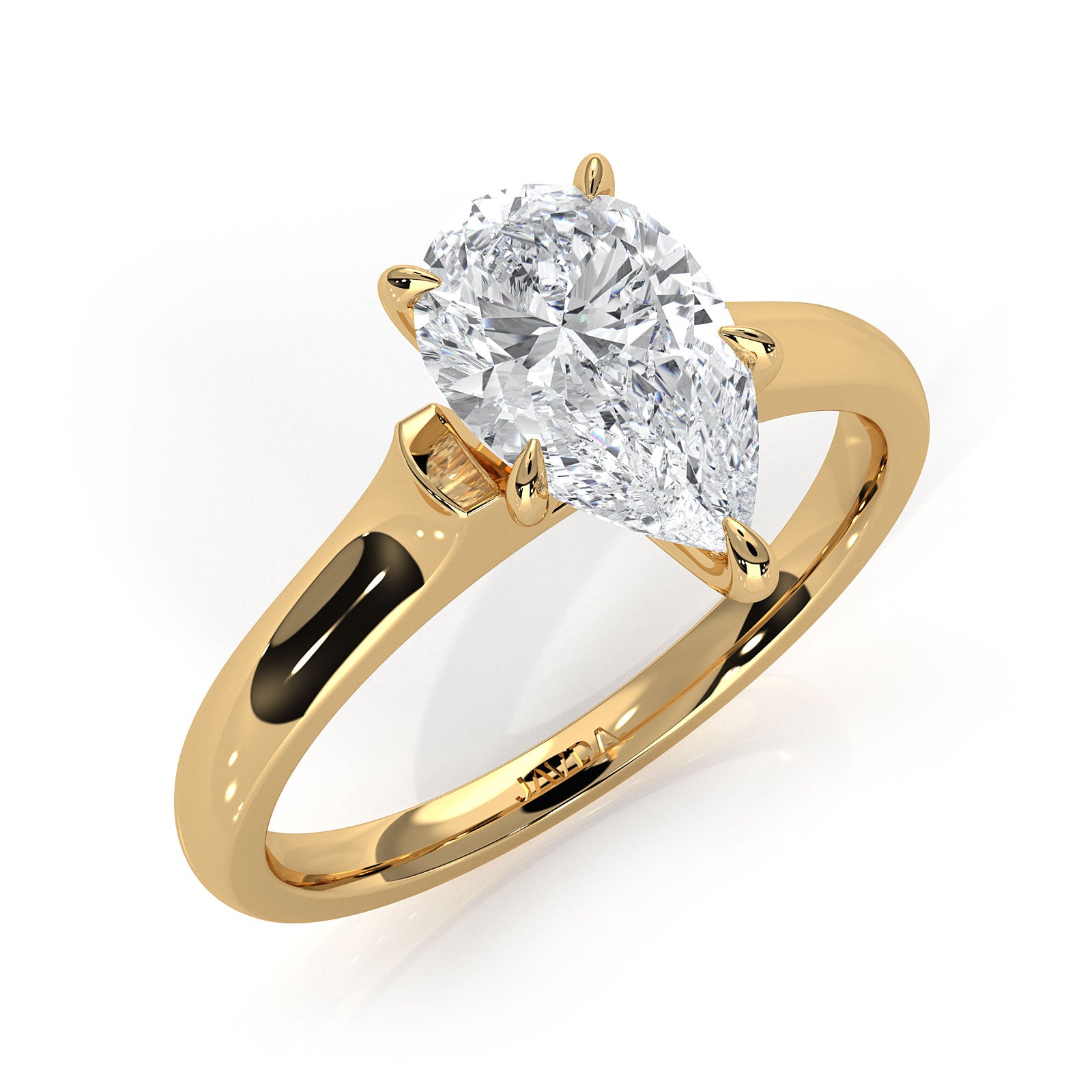 Lab Grown Diamond 4g Contour Dome Solitaire Engagement 3mm Ring IGI Certified 1.00 Ctw.