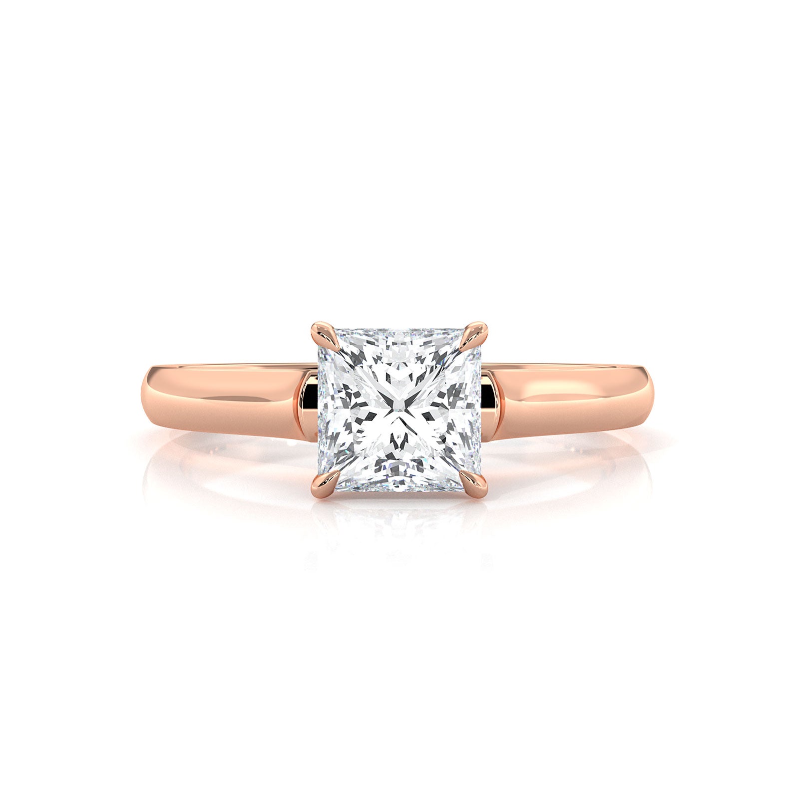 Lab Grown Diamond 4g Contour Dome Solitaire Engagement 3mm Ring IGI Certified 1.00 Ctw.