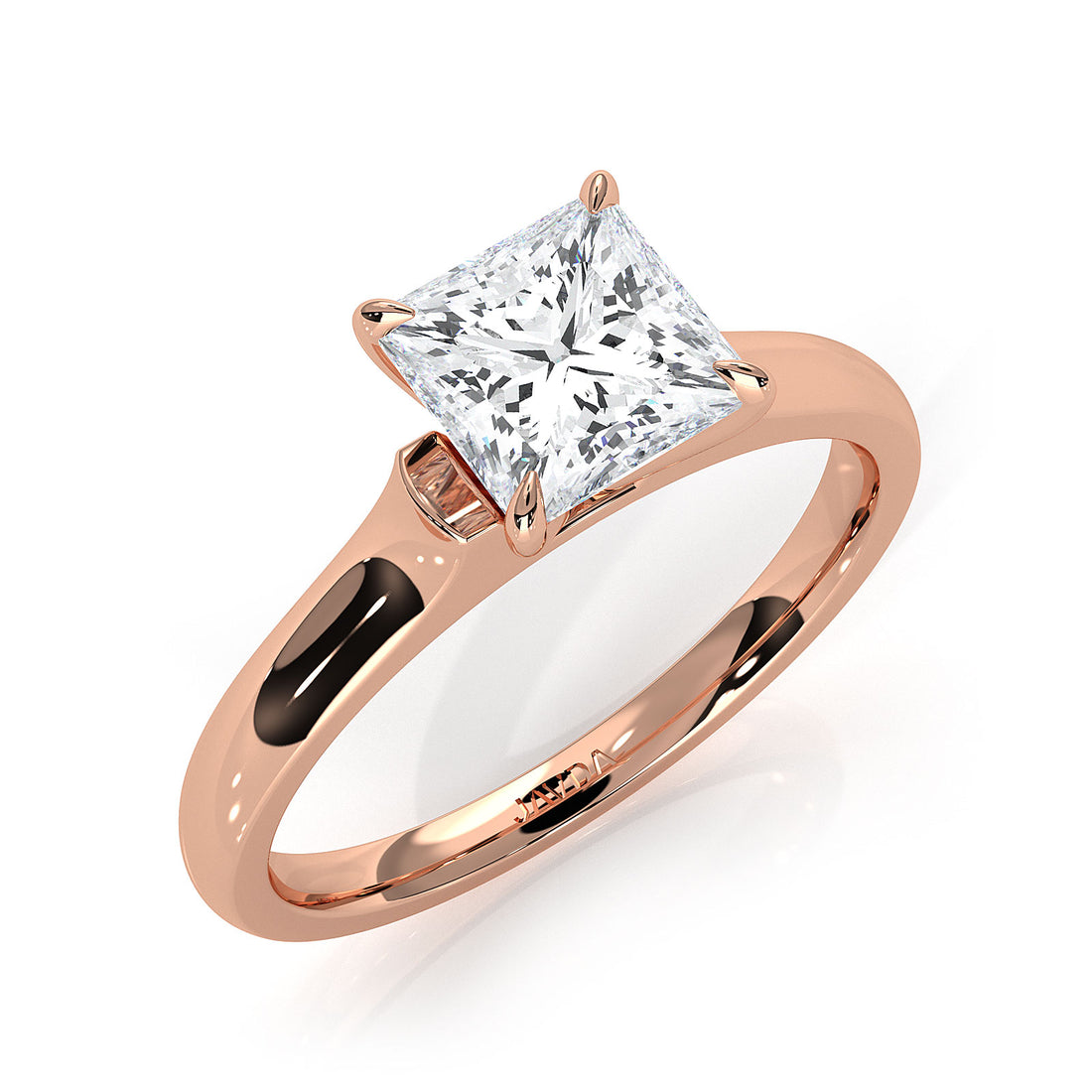 Lab Grown Diamond 4g Contour Dome Solitaire Engagement 3mm Ring IGI Certified 1.00 Ctw.