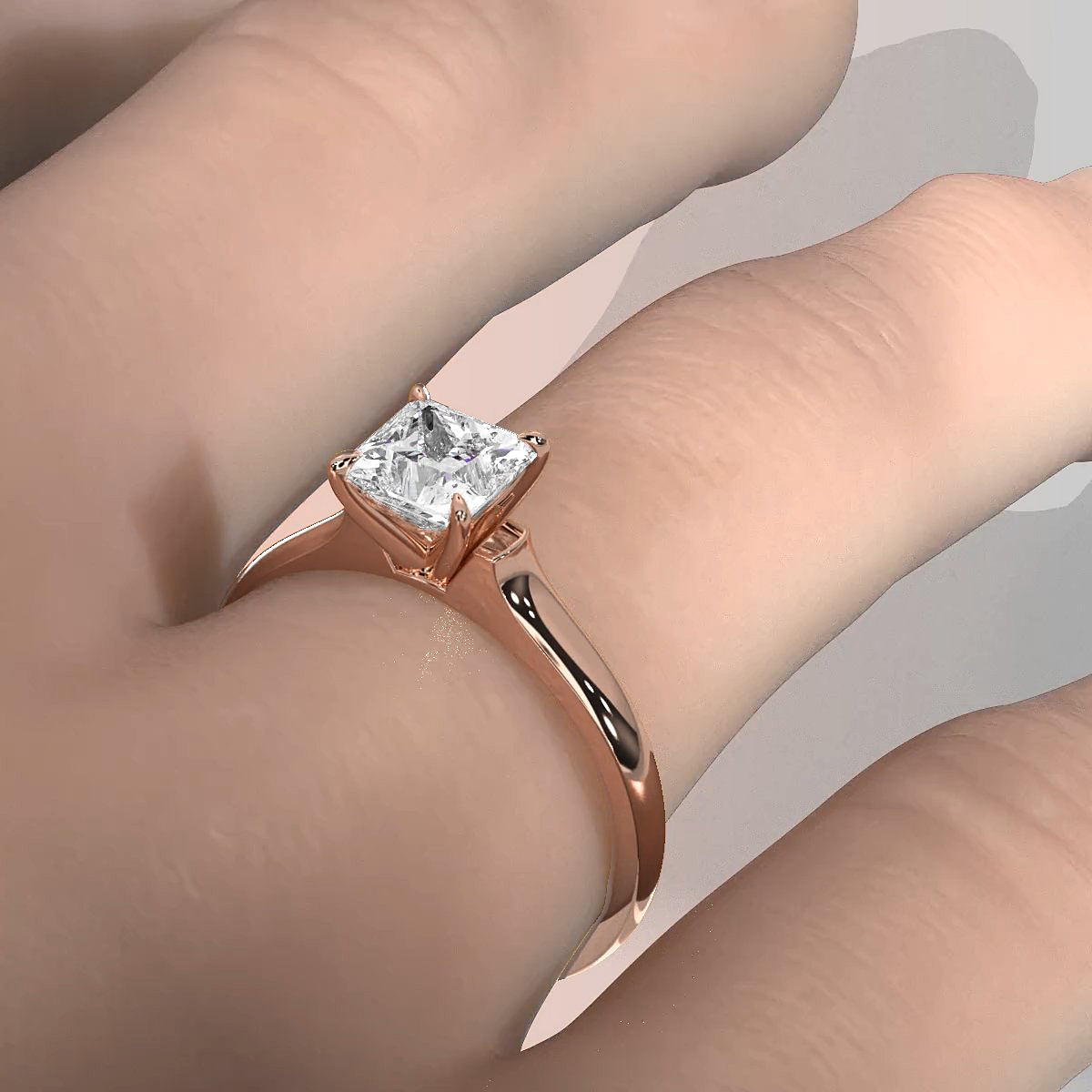 Lab Grown Diamond 4g Contour Dome Solitaire Engagement 3mm Ring IGI Certified 1.00 Ctw.