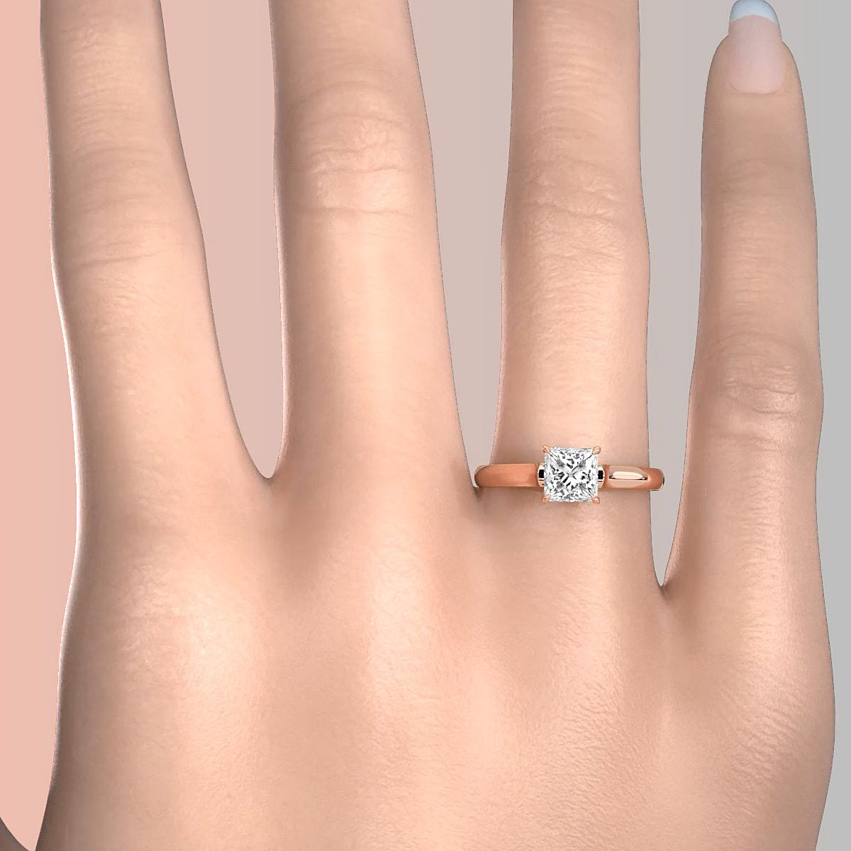 Lab Grown Diamond 4g Contour Dome Solitaire Engagement 3mm Ring IGI Certified 1.00 Ctw.