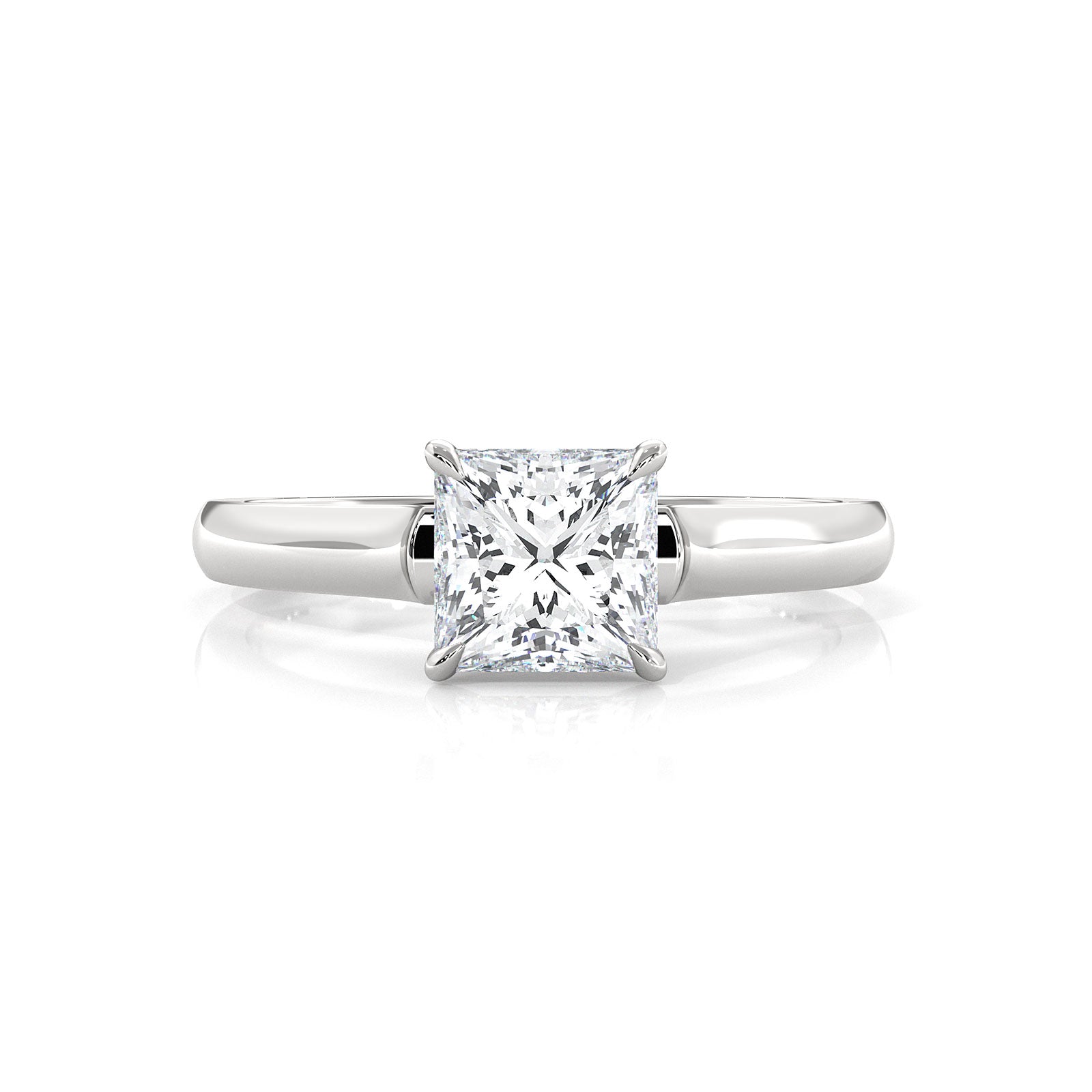 Lab Grown Diamond 4g Contour Dome Solitaire Engagement 3mm Ring IGI Certified 1.00 Ctw.