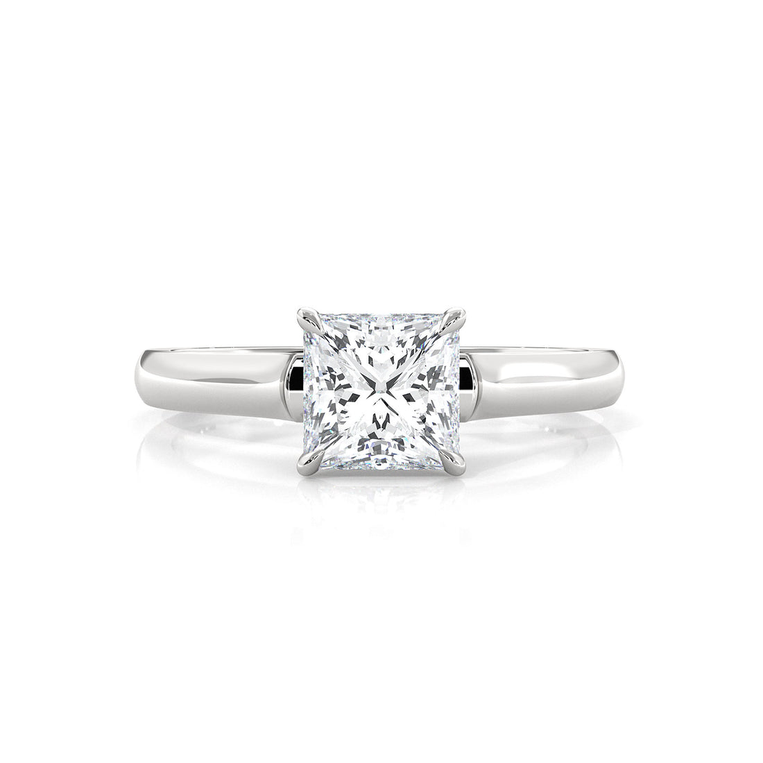 Lab Grown Diamond 4g Contour Dome Solitaire Engagement 3mm Ring IGI Certified 1.00 Ctw.