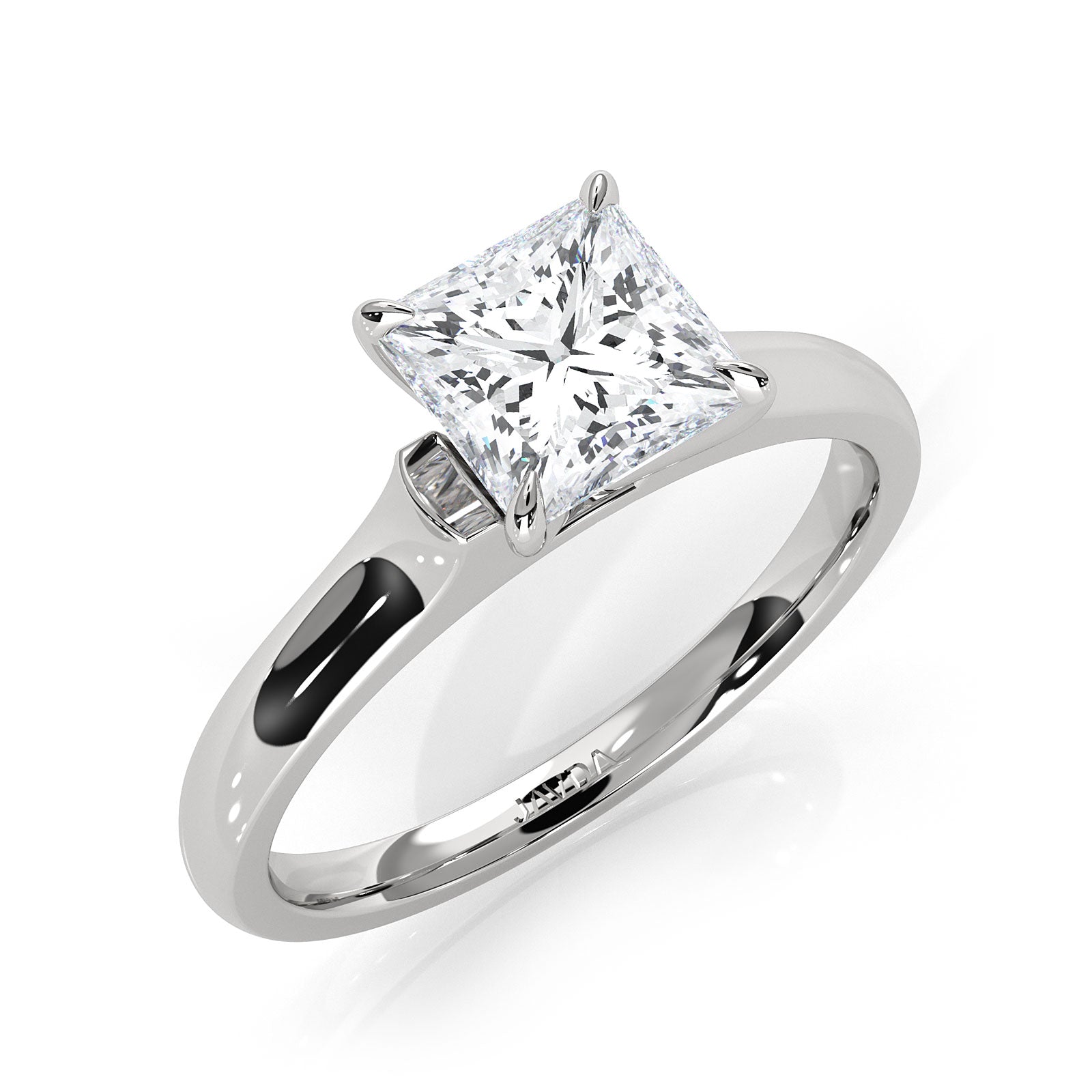 Lab Grown Diamond 4g Contour Dome Solitaire Engagement 3mm Ring IGI Certified 1.00 Ctw.
