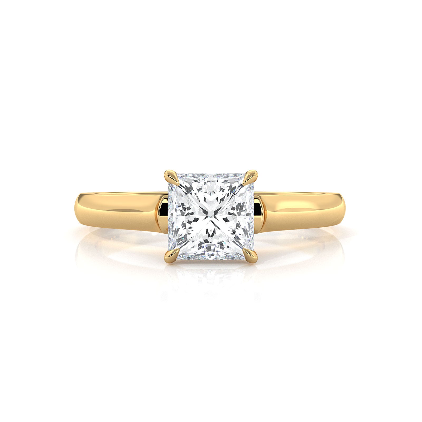 Lab Grown Diamond 4g Contour Dome Solitaire Engagement 3mm Ring IGI Certified 1.00 Ctw.