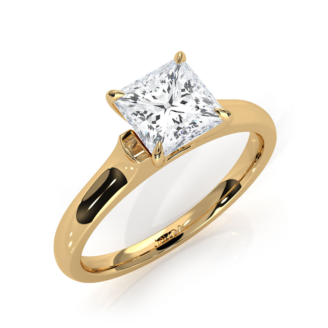 Lab Grown Diamond 4g Contour Dome Solitaire Engagement 3mm Ring IGI Certified 1.00 Ctw.