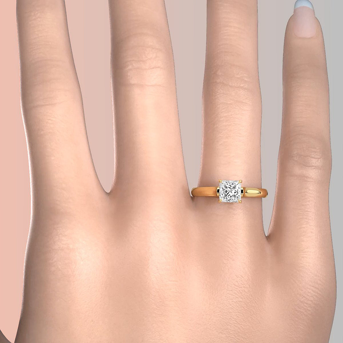 Lab Grown Diamond 4g Contour Dome Solitaire Engagement 3mm Ring IGI Certified 1.00 Ctw.