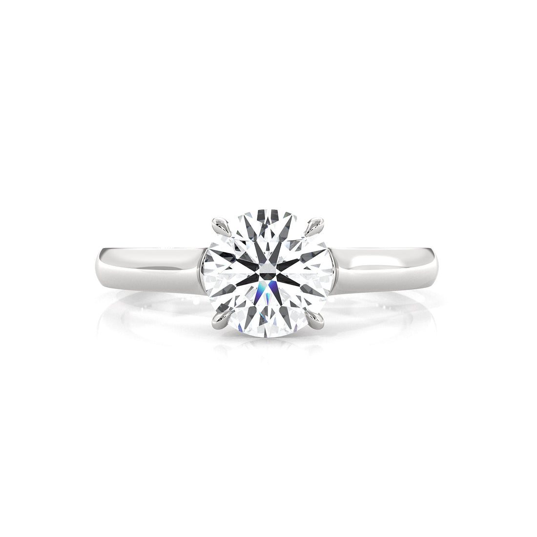Lab Grown Diamond 4g Contour Dome Solitaire Engagement 3mm Ring IGI Certified 1.00 Ctw.