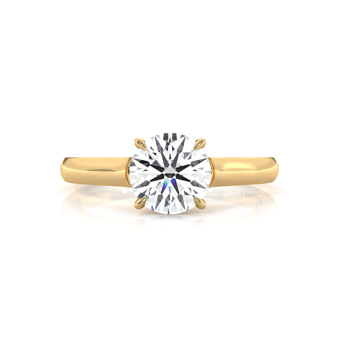 Lab Grown Diamond 4g Contour Dome Solitaire Engagement 3mm Ring IGI Certified 1.00 Ctw.