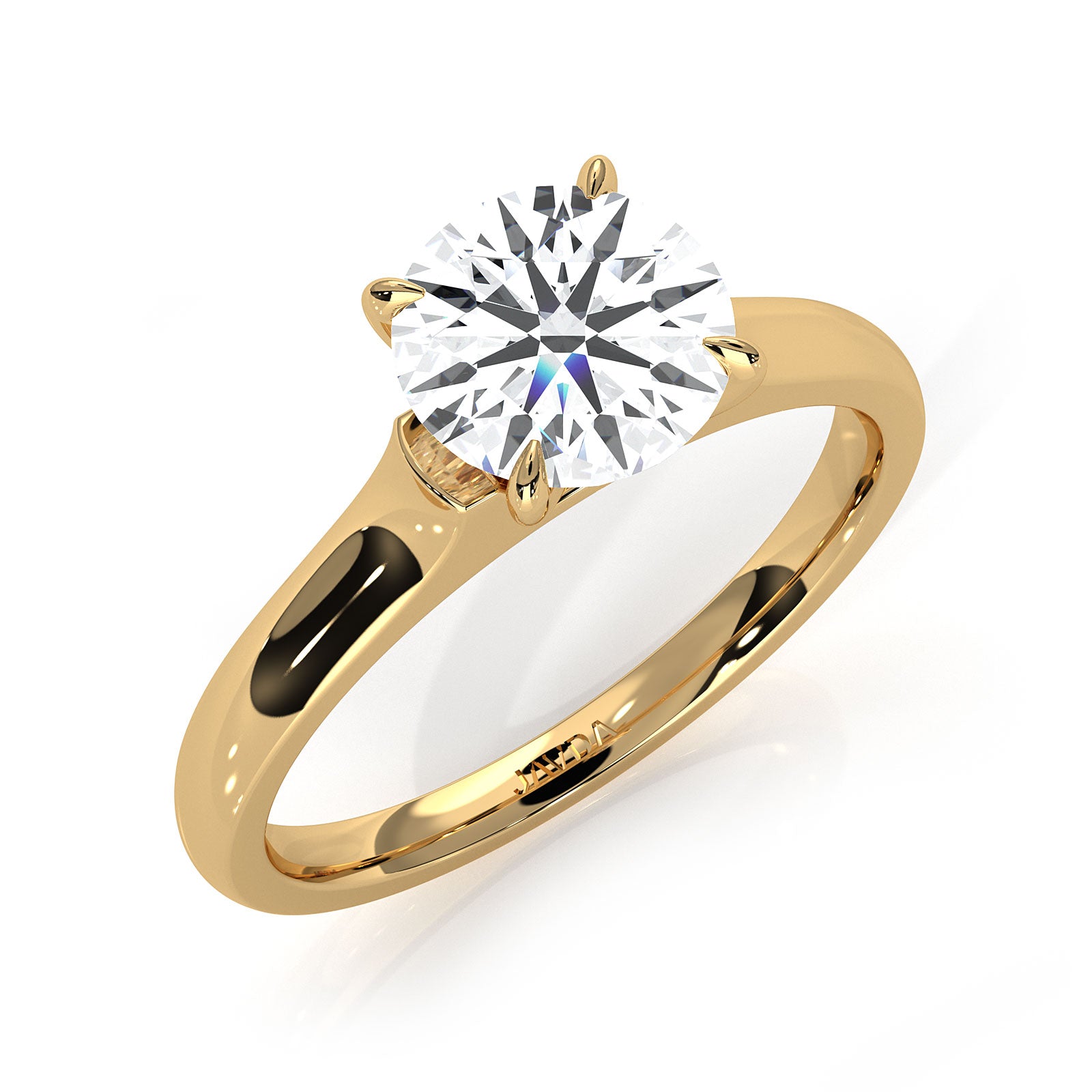 Lab Grown Diamond 4g Contour Dome Solitaire Engagement 3mm Ring IGI Certified 1.00 Ctw.