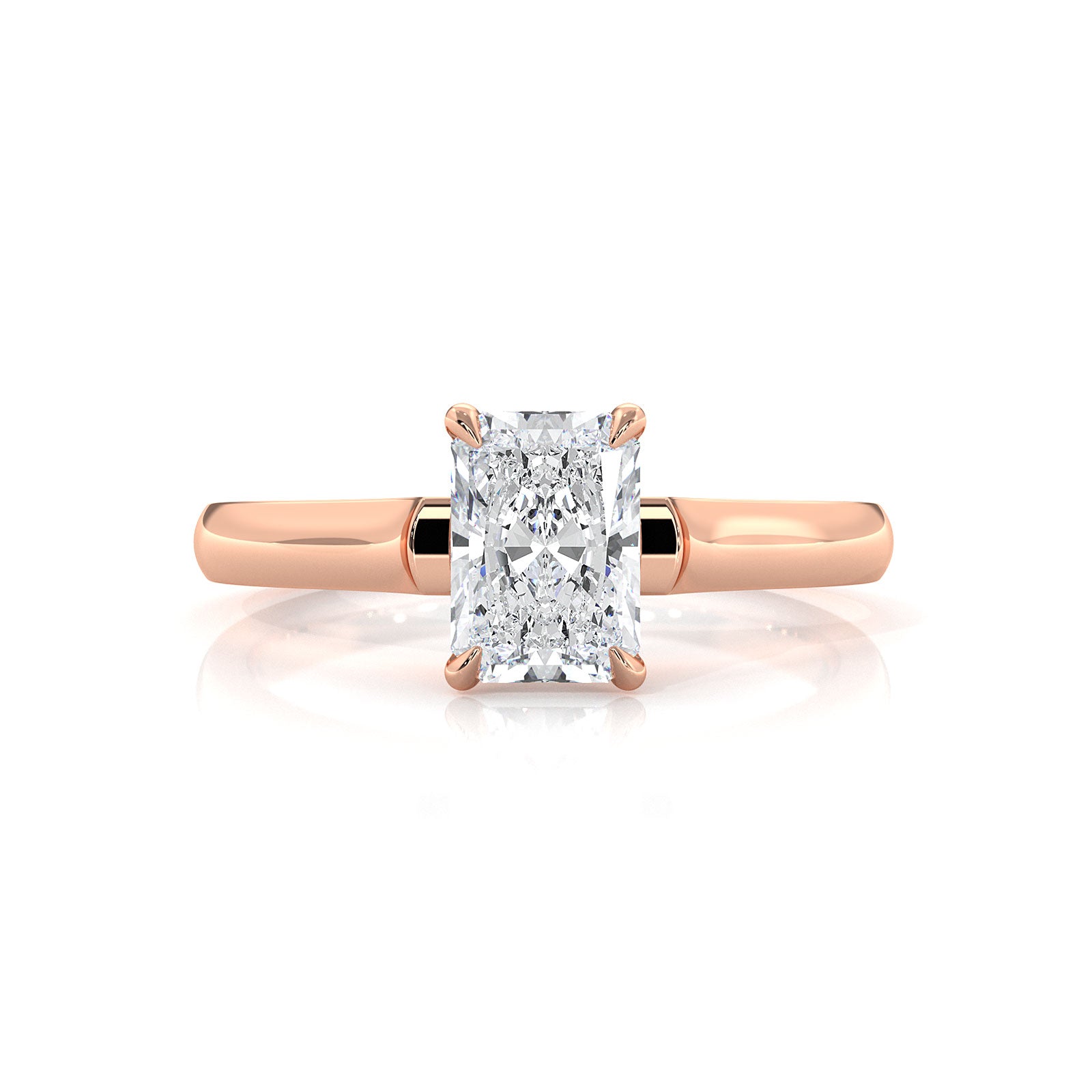 Lab Grown Diamond 4g Contour Dome Solitaire Engagement 3mm Ring IGI Certified 1.00 Ctw.