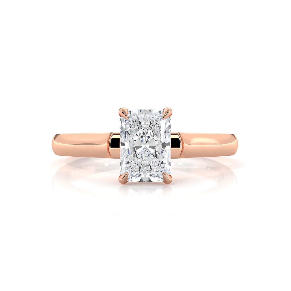 Lab Grown Diamond 4g Contour Dome Solitaire Engagement 3mm Ring IGI Certified 1.00 Ctw.