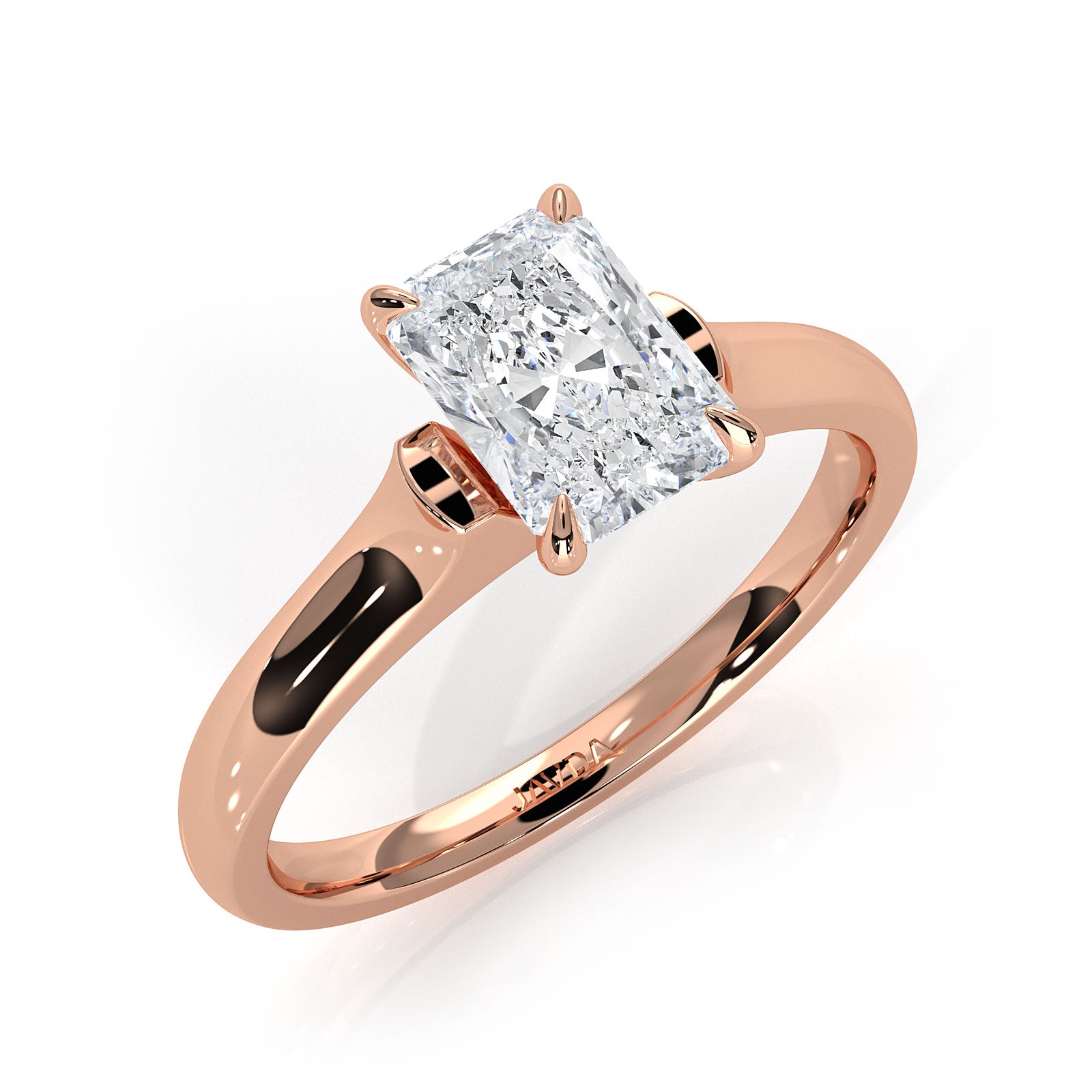 Lab Grown Diamond 4g Contour Dome Solitaire Engagement 3mm Ring IGI Certified 1.00 Ctw.
