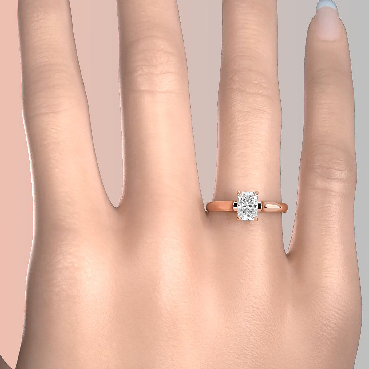 Lab Grown Diamond 4g Contour Dome Solitaire Engagement 3mm Ring IGI Certified 1.00 Ctw.