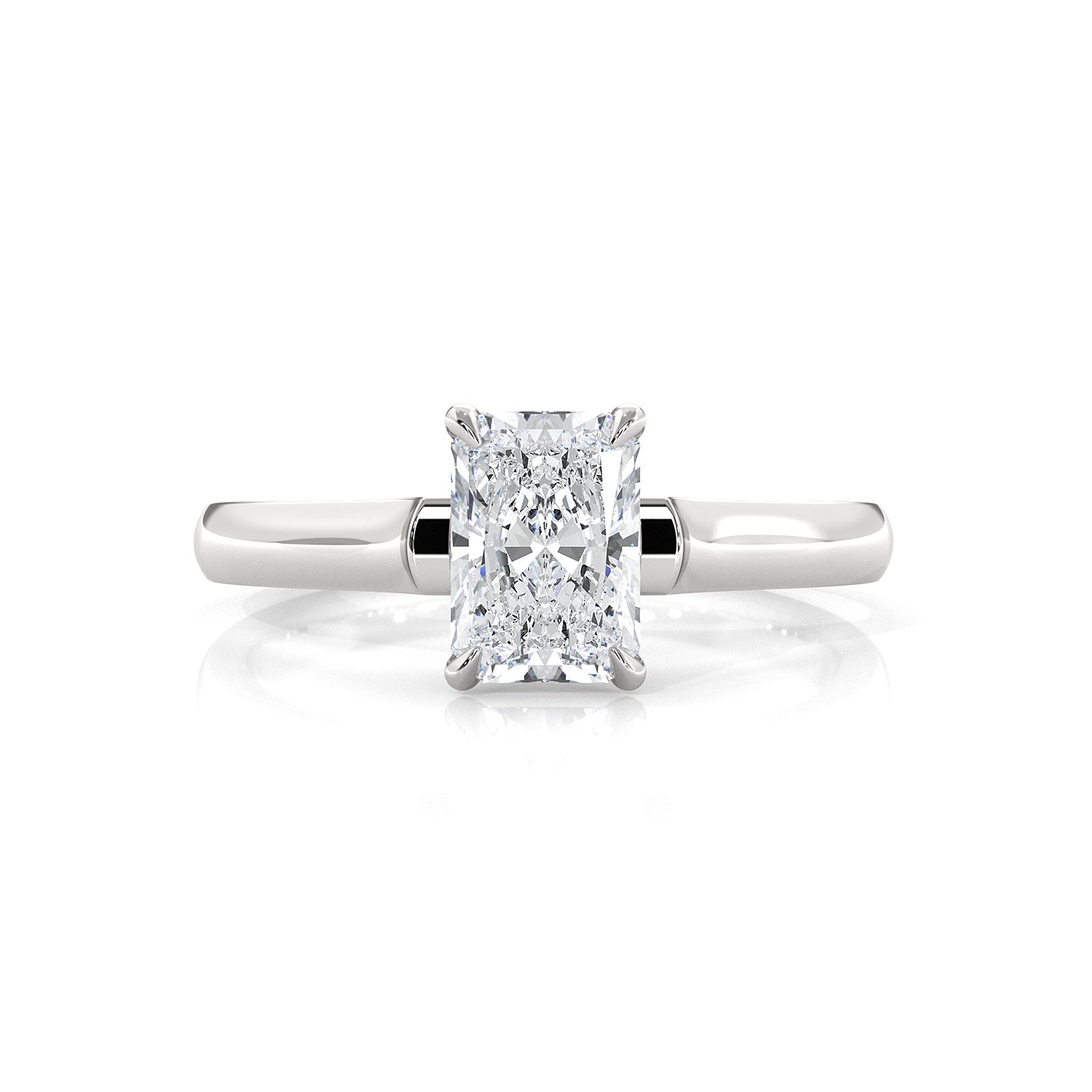 Lab Grown Diamond 4g Contour Dome Solitaire Engagement 3mm Ring IGI Certified 1.00 Ctw.