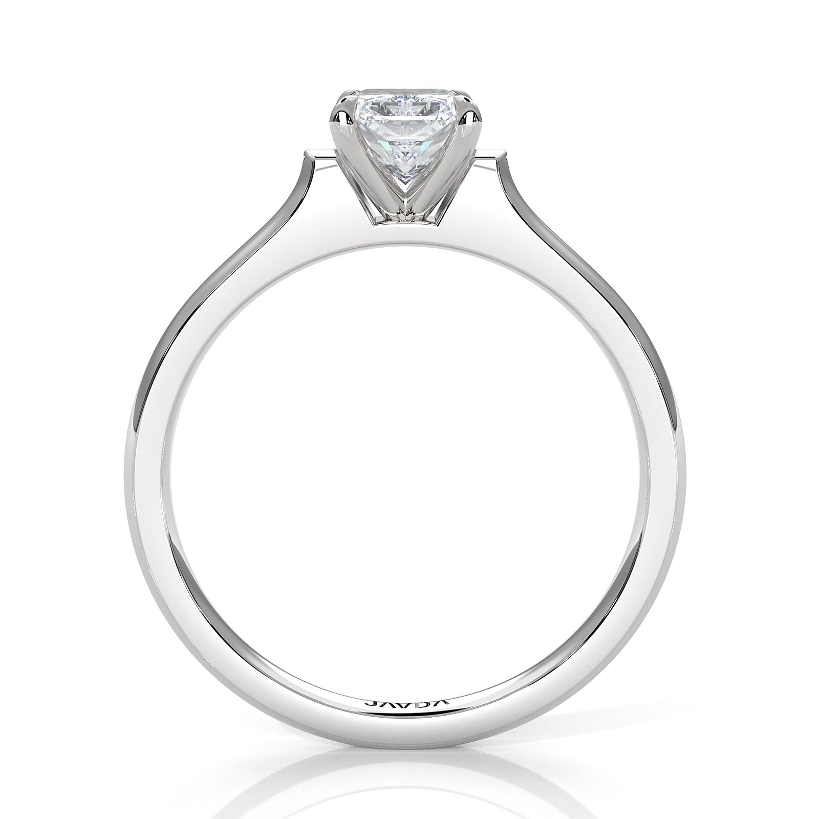Lab Grown Diamond 4g Contour Dome Solitaire Engagement 3mm Ring IGI Certified 1.00 Ctw.