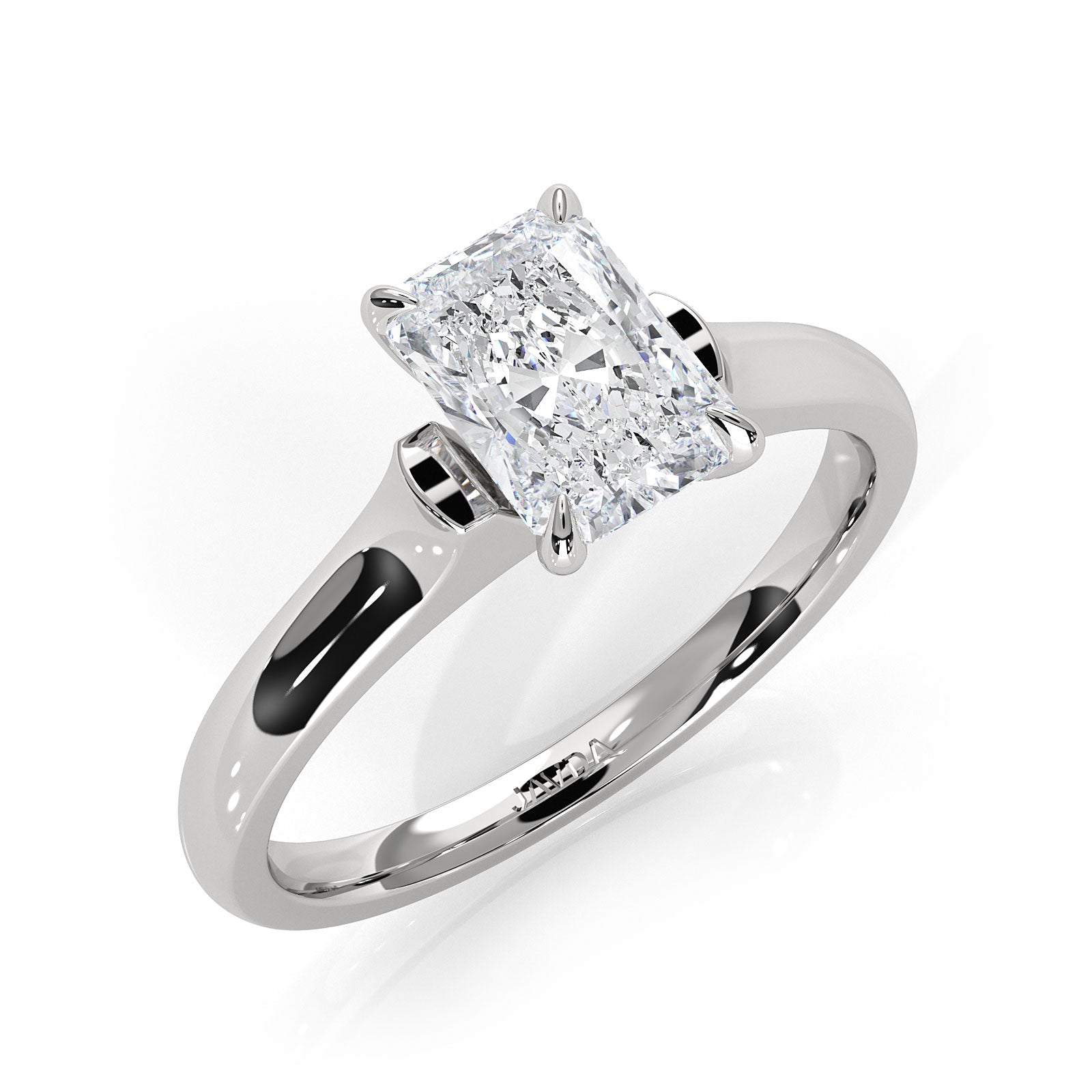 Lab Grown Diamond 4g Contour Dome Solitaire Engagement 3mm Ring IGI Certified 1.00 Ctw.