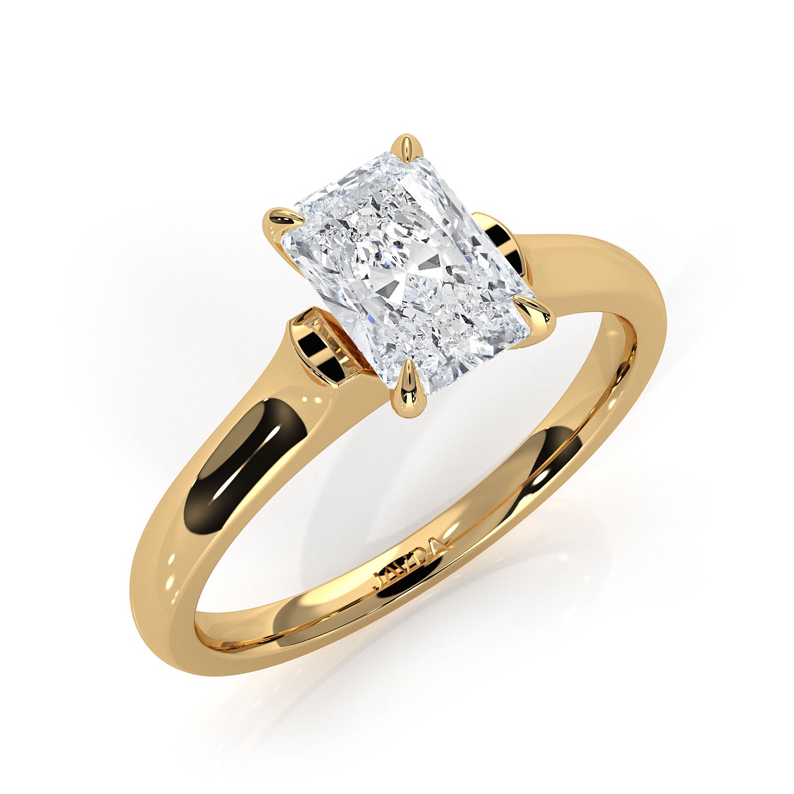 Lab Grown Diamond 4g Contour Dome Solitaire Engagement 3mm Ring IGI Certified 1.00 Ctw.