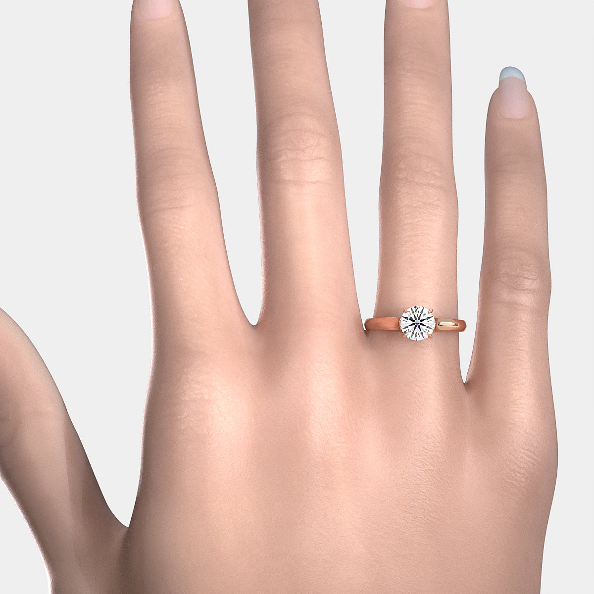 Lab Grown Diamond 4g Contour Dome Solitaire Engagement 3mm Ring IGI Certified 1.00 Ctw.