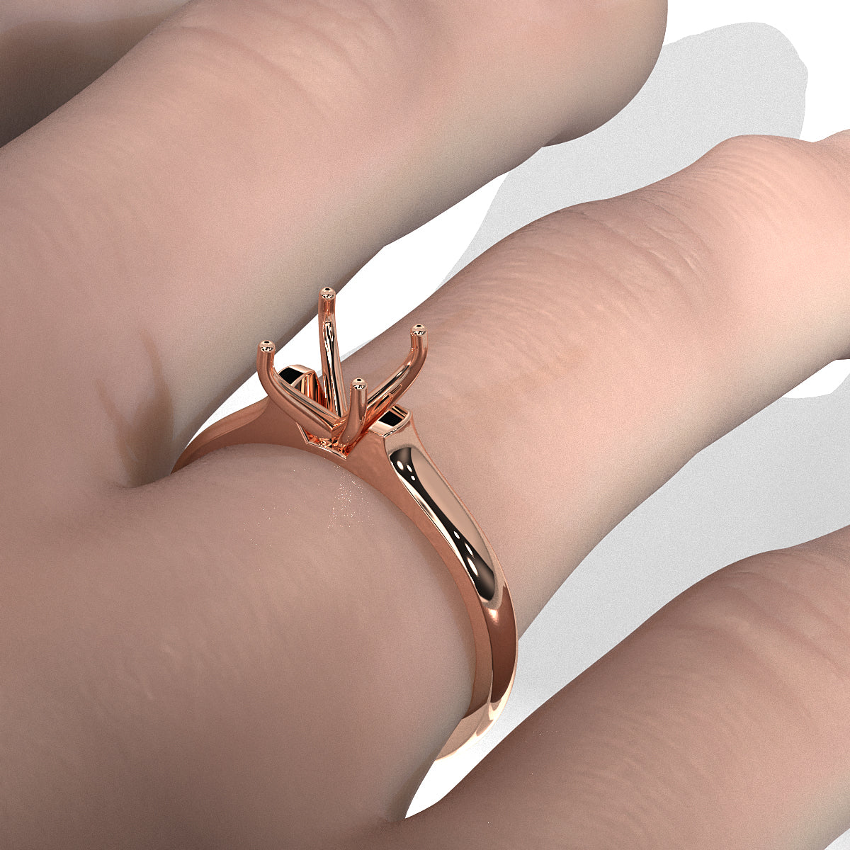 4g Contour Dome Solitaire  Semi Mount Engagement Ring Setting 3mm