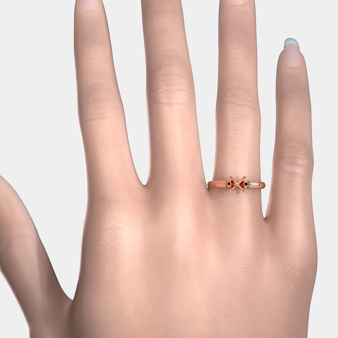 4g Contour Dome Solitaire  Semi Mount Engagement Ring Setting 3mm