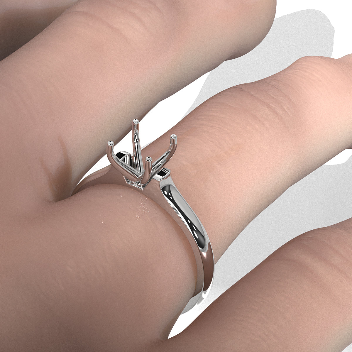 4g Contour Dome Solitaire  Semi Mount Engagement Ring Setting 3mm