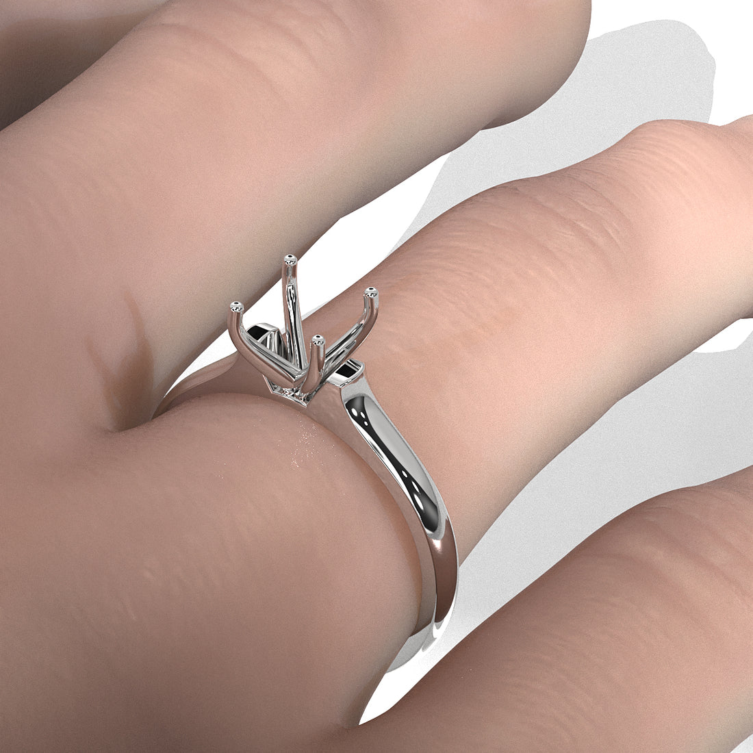 4g Contour Dome Solitaire  Semi Mount Engagement Ring Setting 3mm