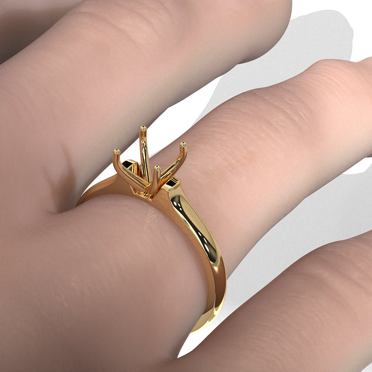 4g Contour Dome Solitaire  Semi Mount Engagement Ring Setting 3mm