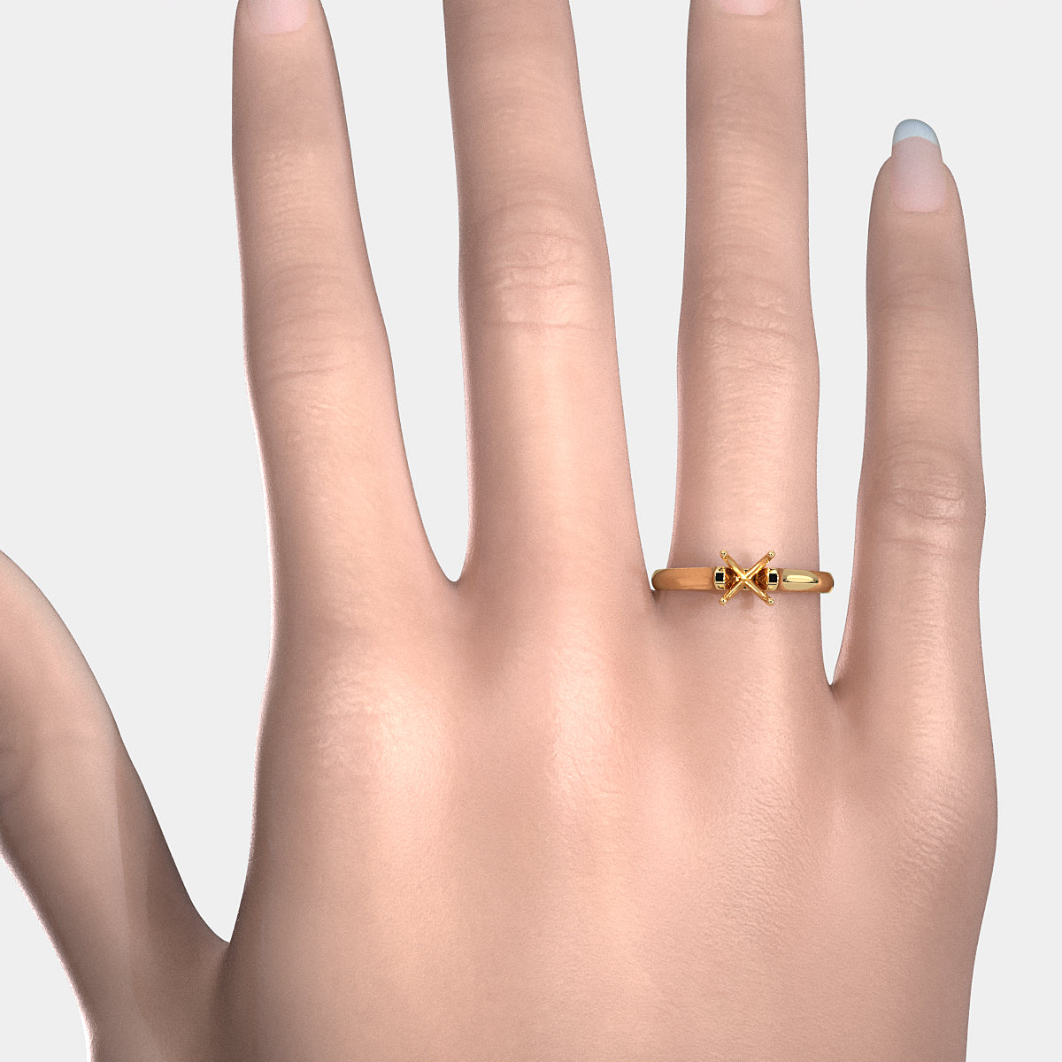 4g Contour Dome Solitaire  Semi Mount Engagement Ring Setting 3mm