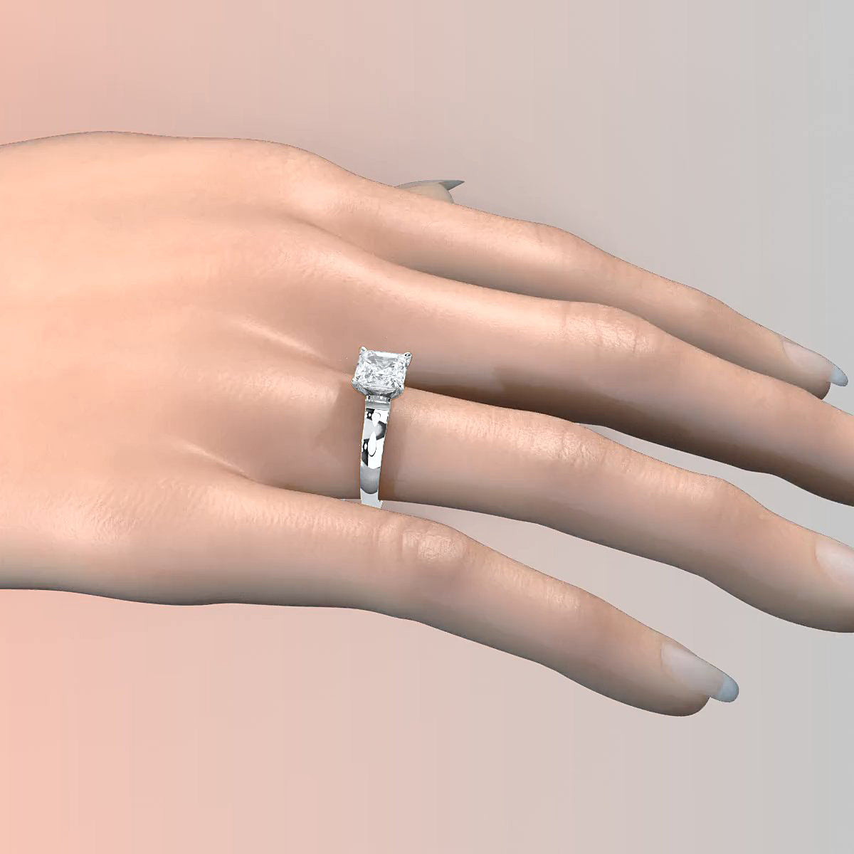 7g Contour Dome Solitaire Lab Grown Diamond IGI Certified Engagement Ring 5mm 1.00 Ctw.