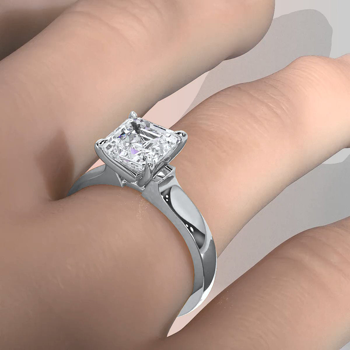 7g Contour Dome Solitaire Lab Grown Diamond IGI Certified Engagement Ring 5mm 1.00 Ctw.